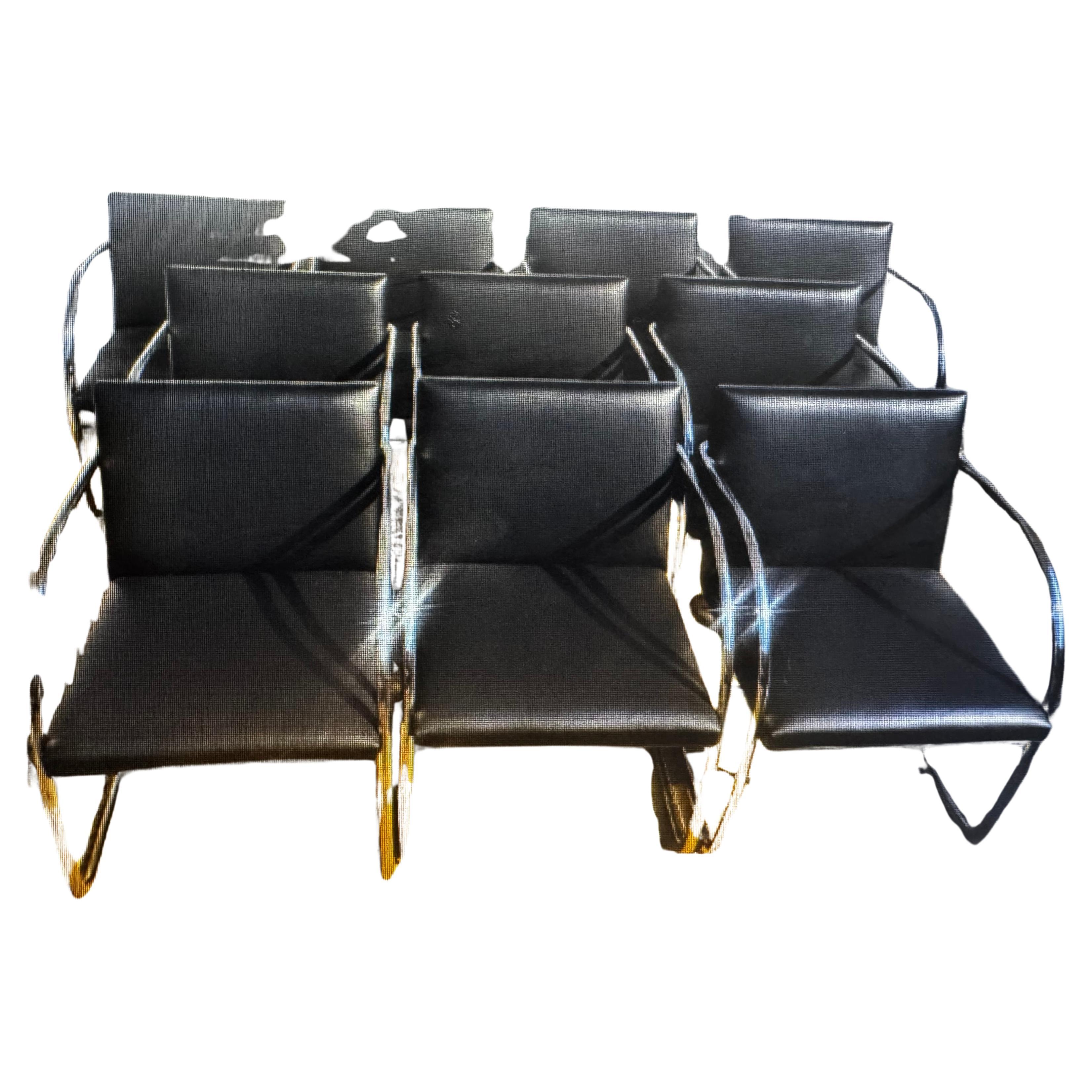 8 Knoll Brno Tubular Leather Chairs