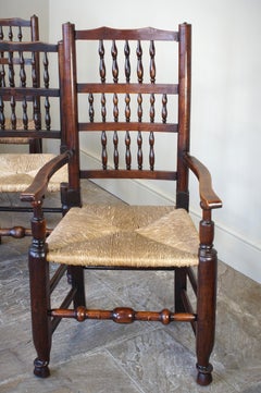 8 Lancashire Spindle Back Kitchen Chairs.