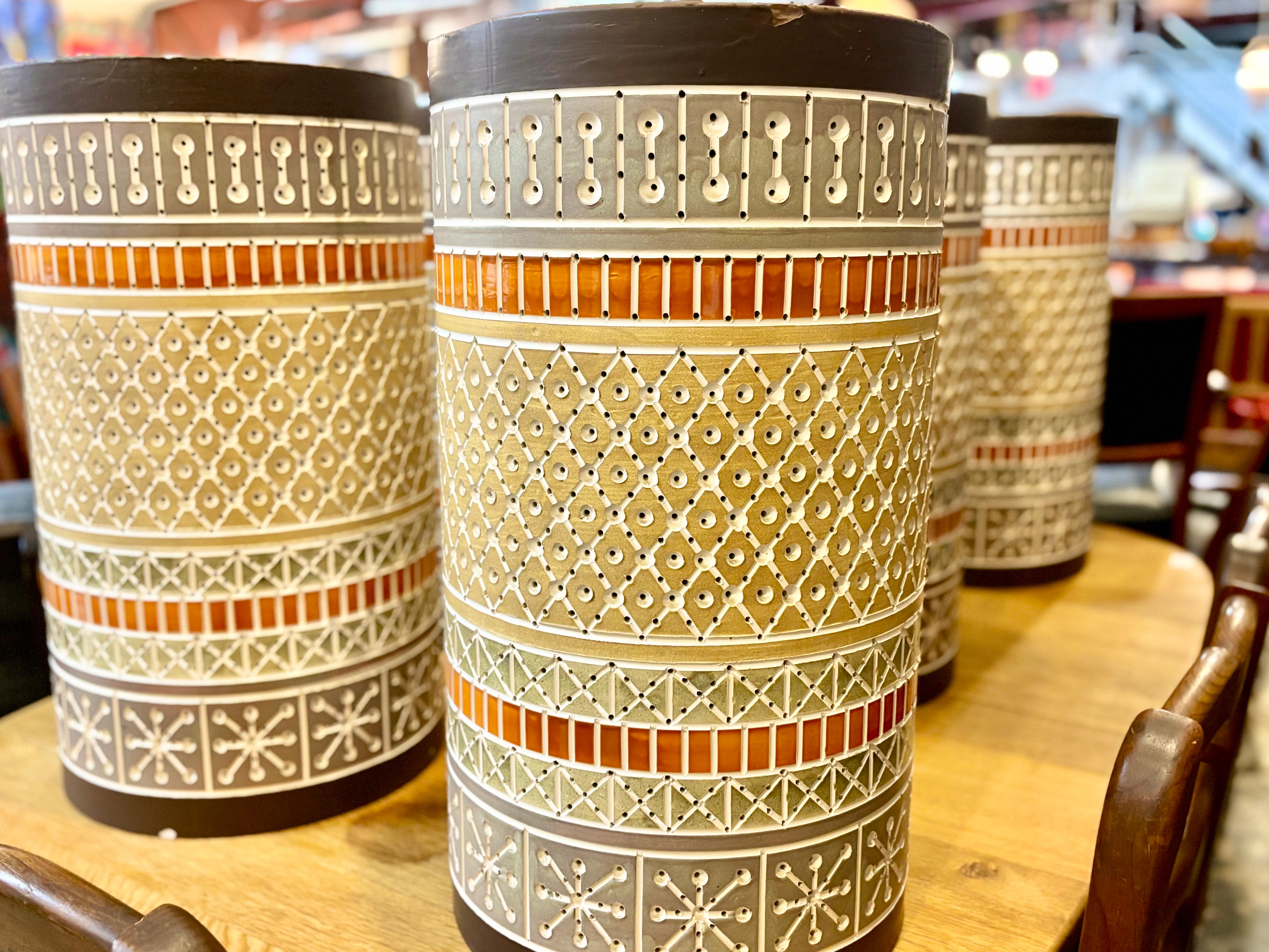 Mid-20th Century 8 Large Beaumont Mood Ceramic Pendants For Sale