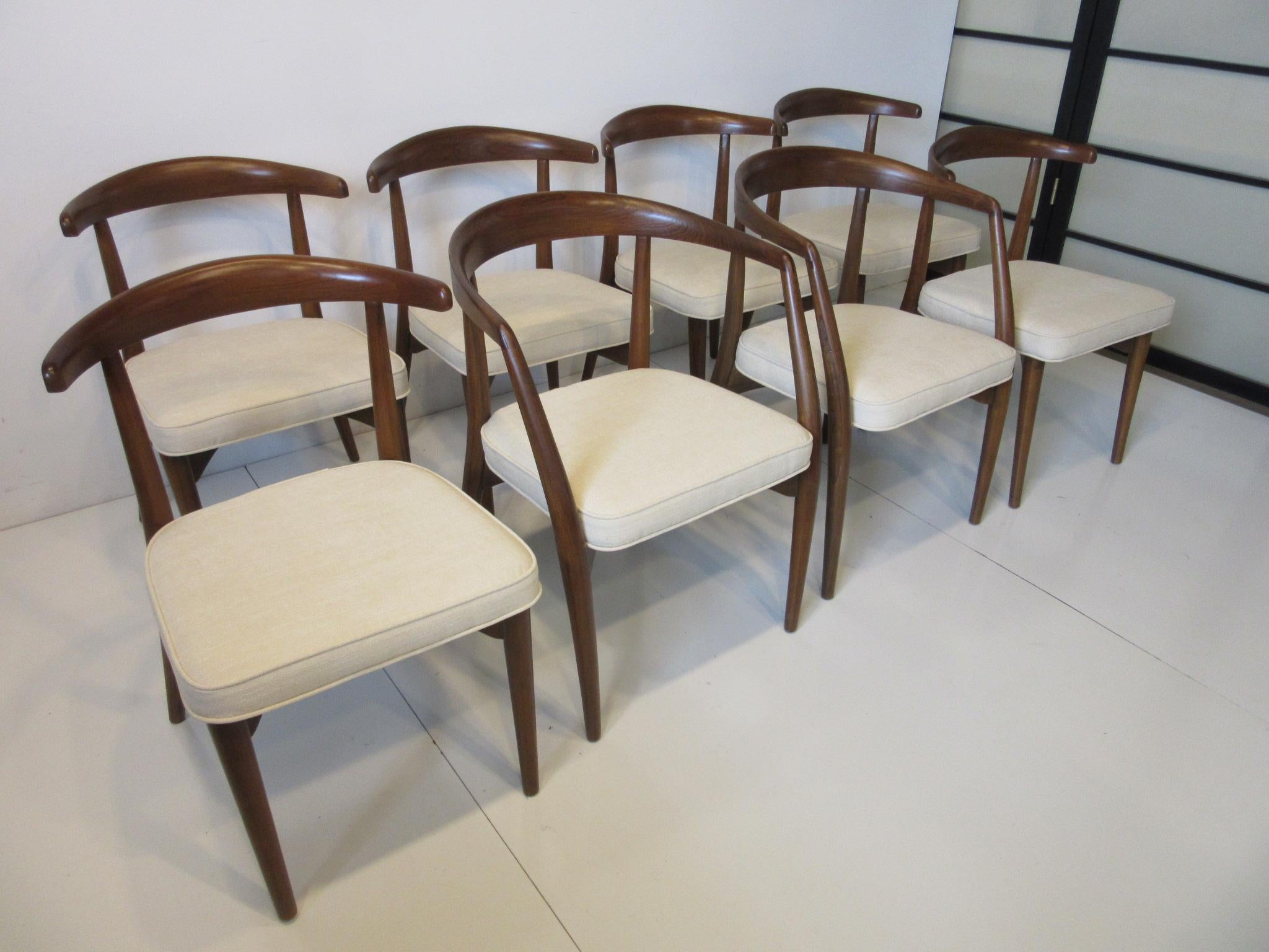 8 Lawrence Peabody Walnut Dining Chairs for Craft Associates 9