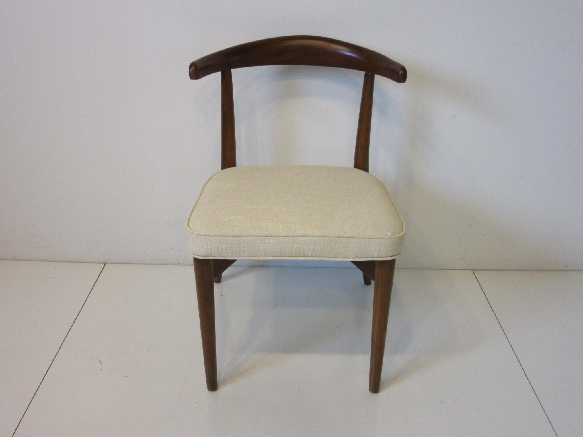 8 Lawrence Peabody Walnut Dining Chairs for Craft Associates 2