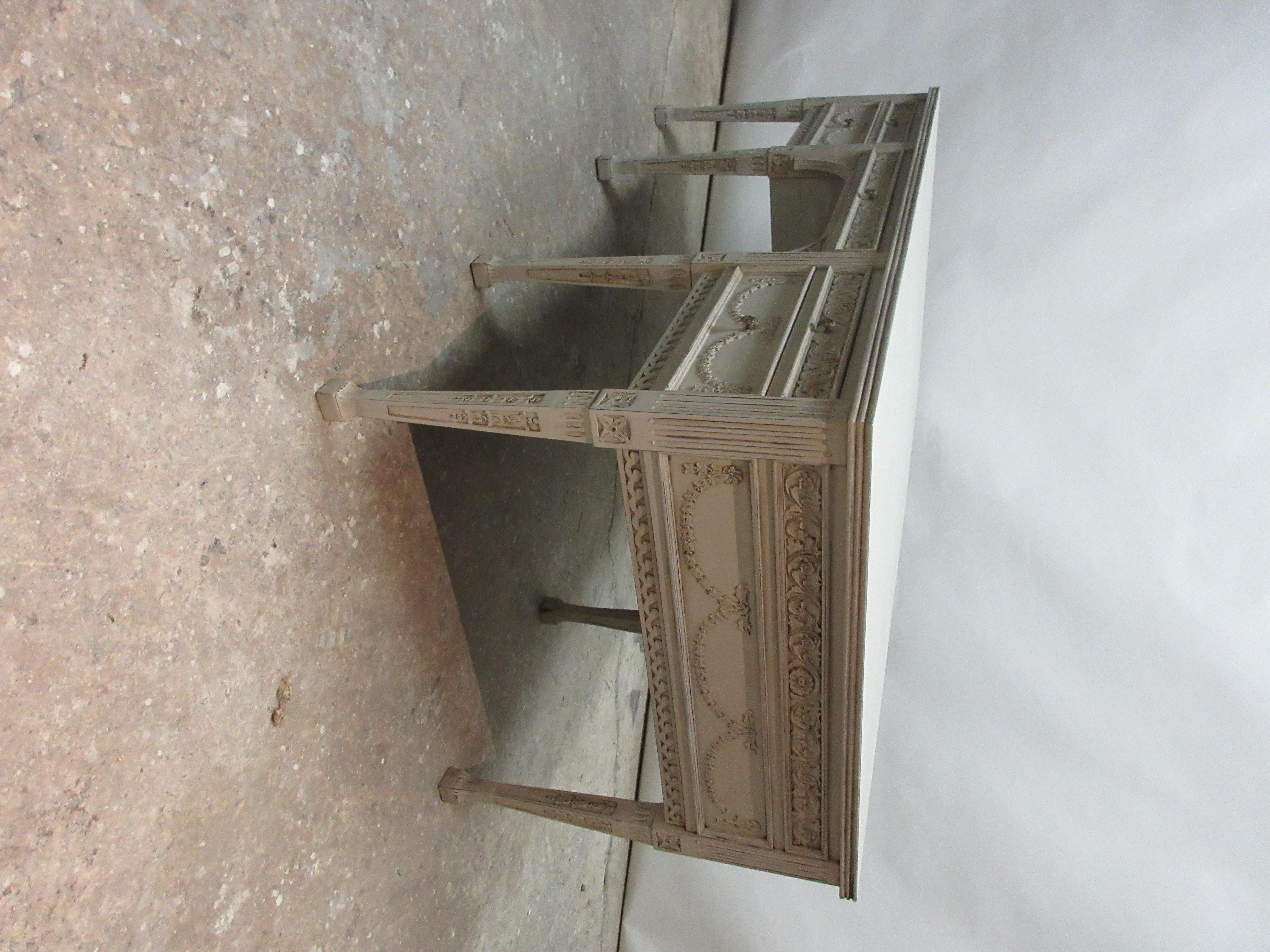 Mid-20th Century 8 Leg Gustavian Style Carved Desk