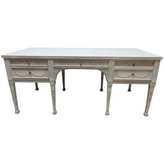 8 Leg Gustavian Style Carved Desk