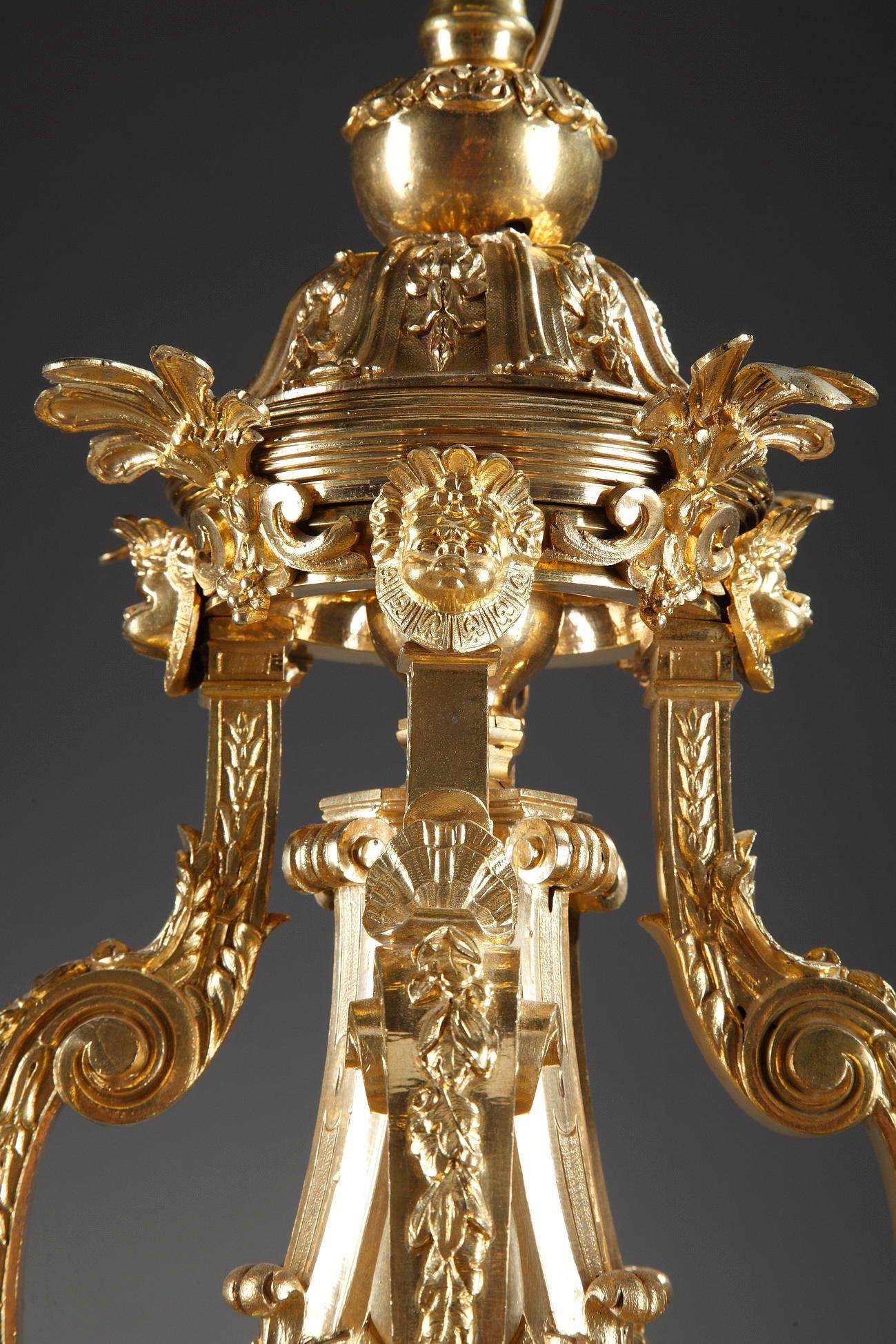 8-Light French Regence Gilt Bronze Chandelier 4