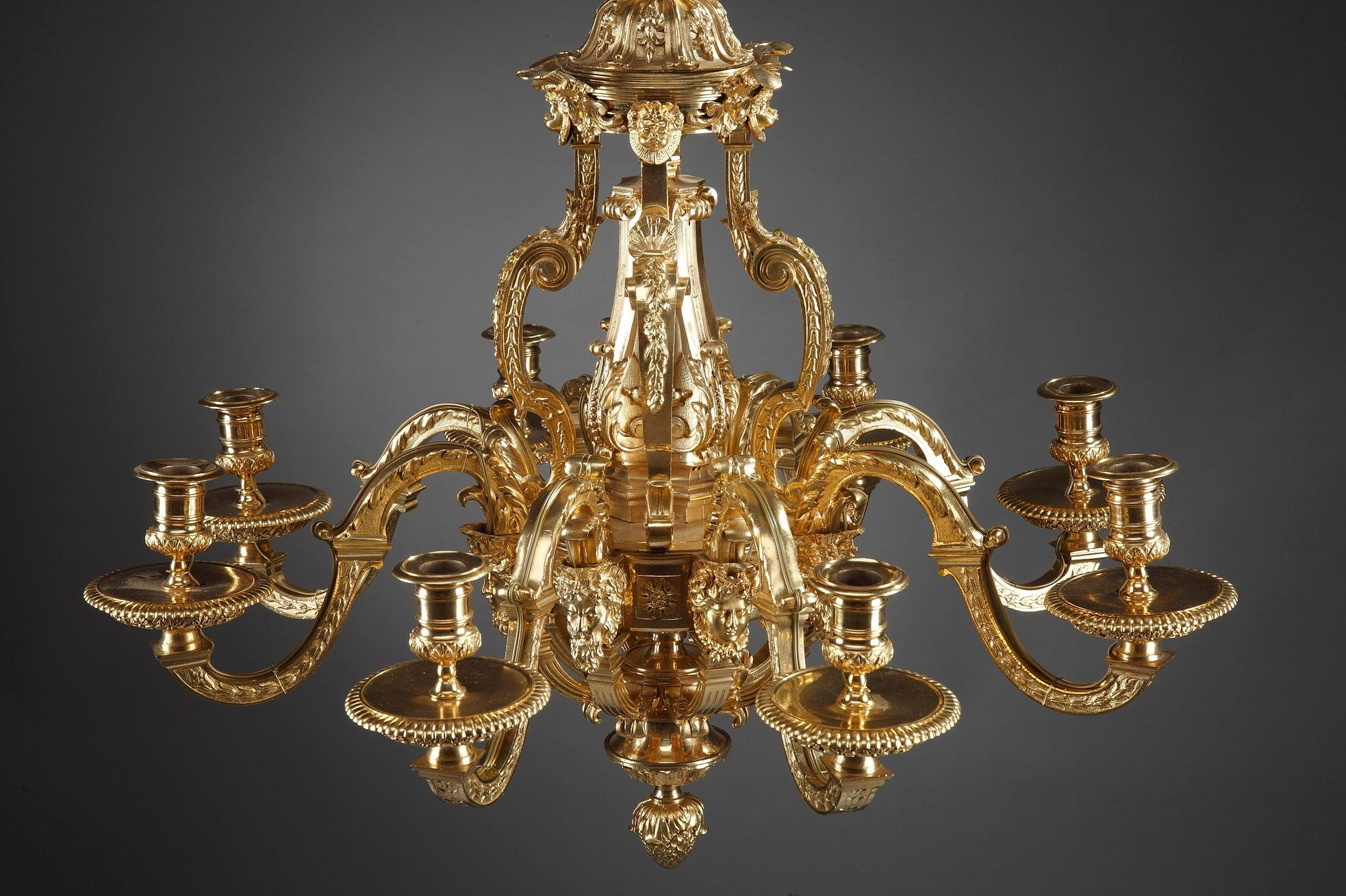 8-Light French Regence Gilt Bronze Chandelier 7