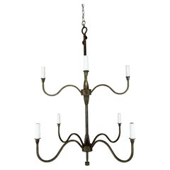 Modern Hand-Forged Wrought Iron Chandelier by Melissa Levinson, USA