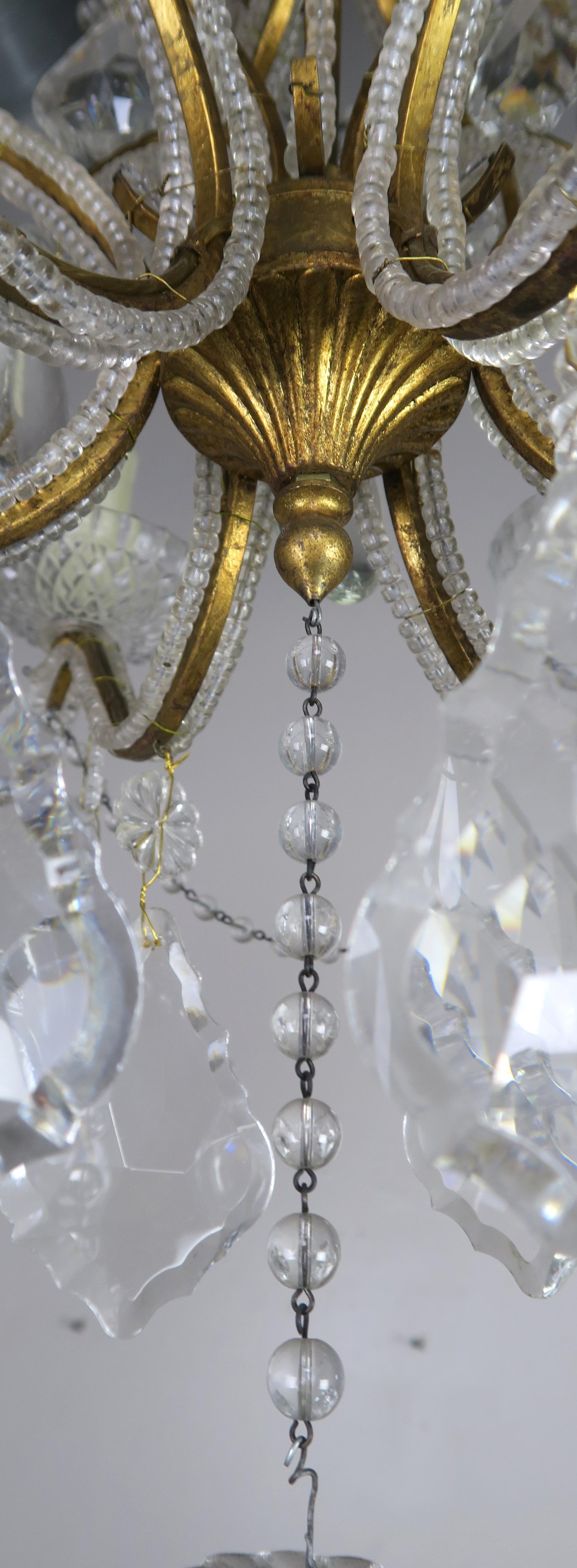 '8' Light Italian Crystal Beaded Chandelier 4