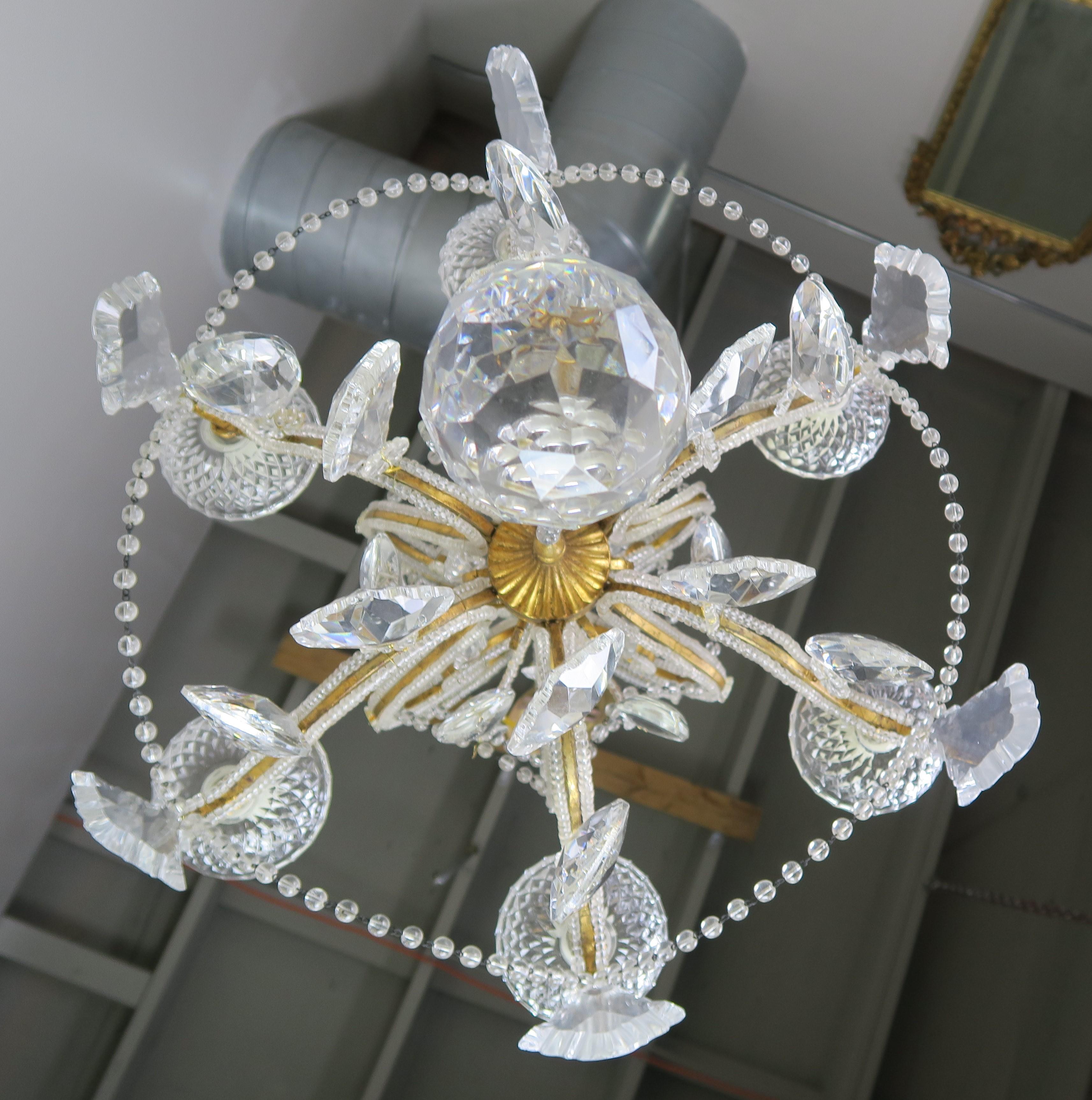 '8' Light Italian Crystal Beaded Chandelier 6