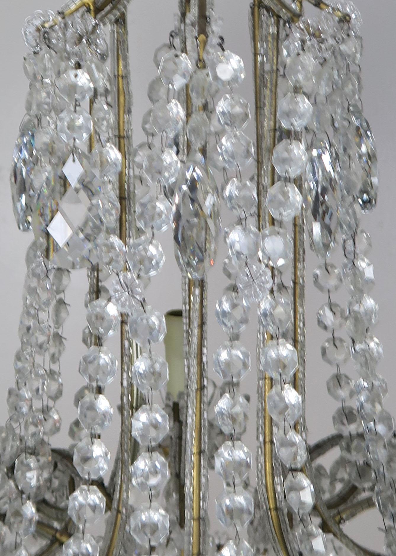 8-Light Italian Crystal Beaded Chandelier 3