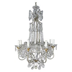 Retro 8-Light Italian Crystal Beaded Chandelier