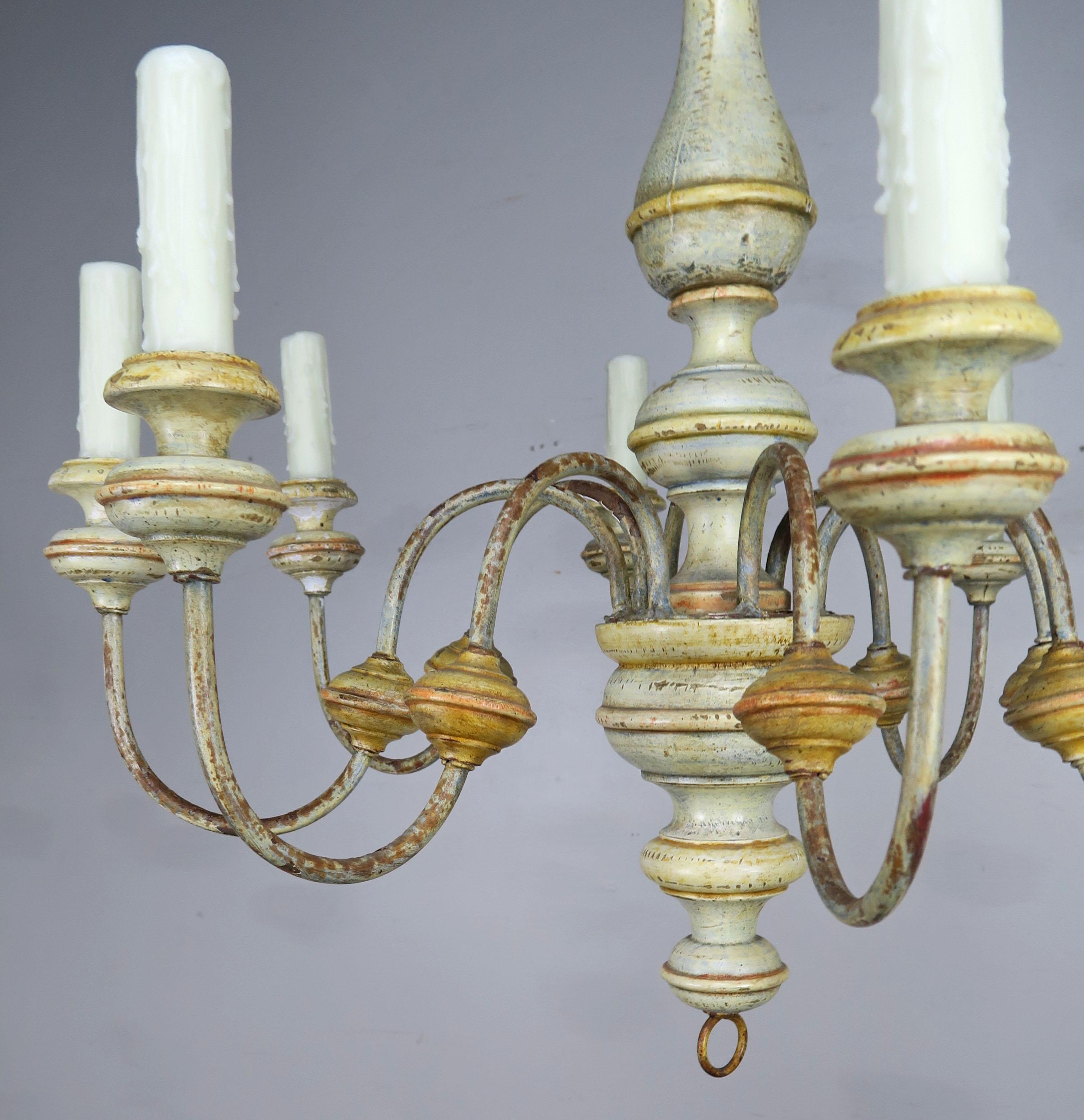 8-Light Italian Painted Chandelier 3