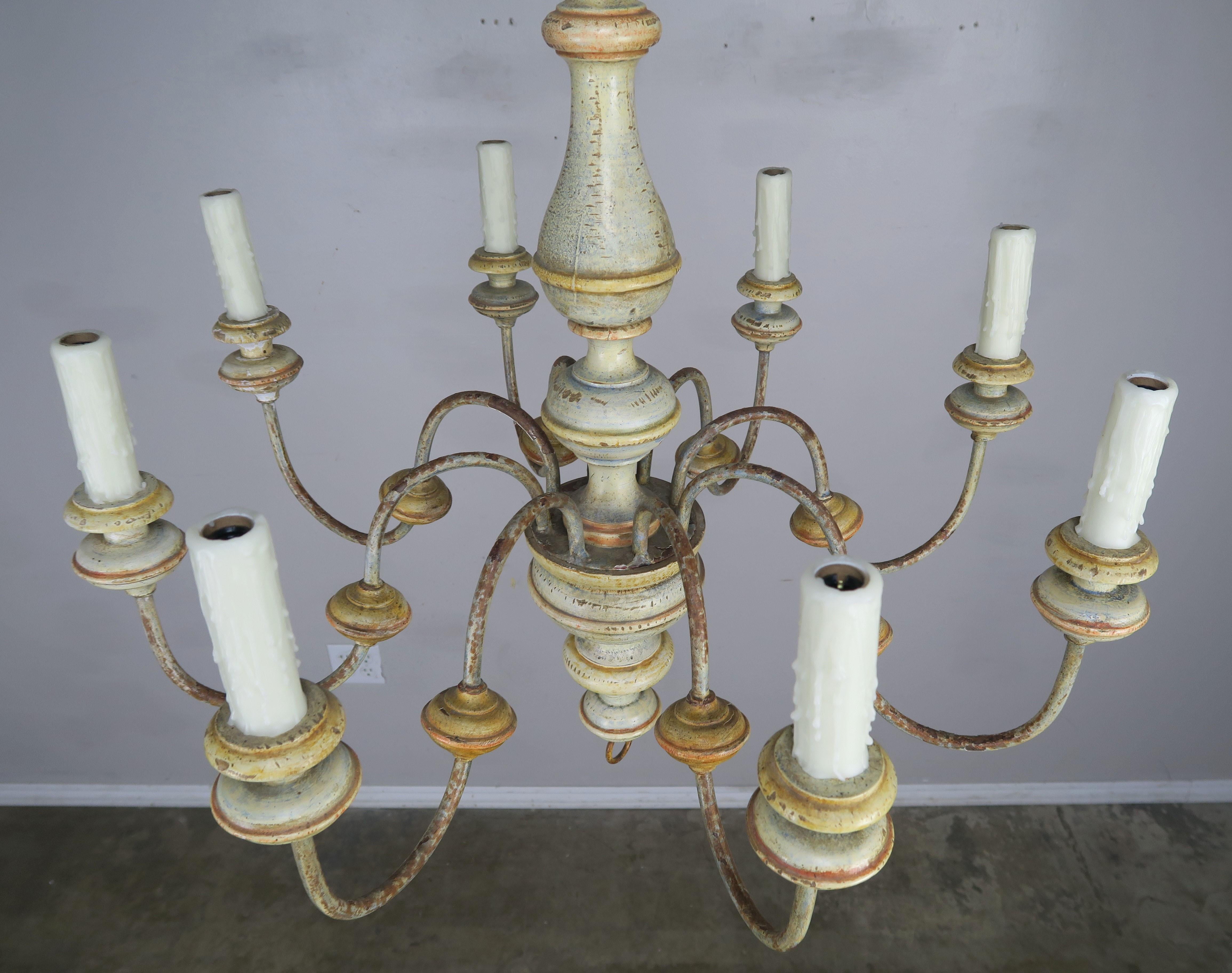 Country 8-Light Italian Painted Chandelier