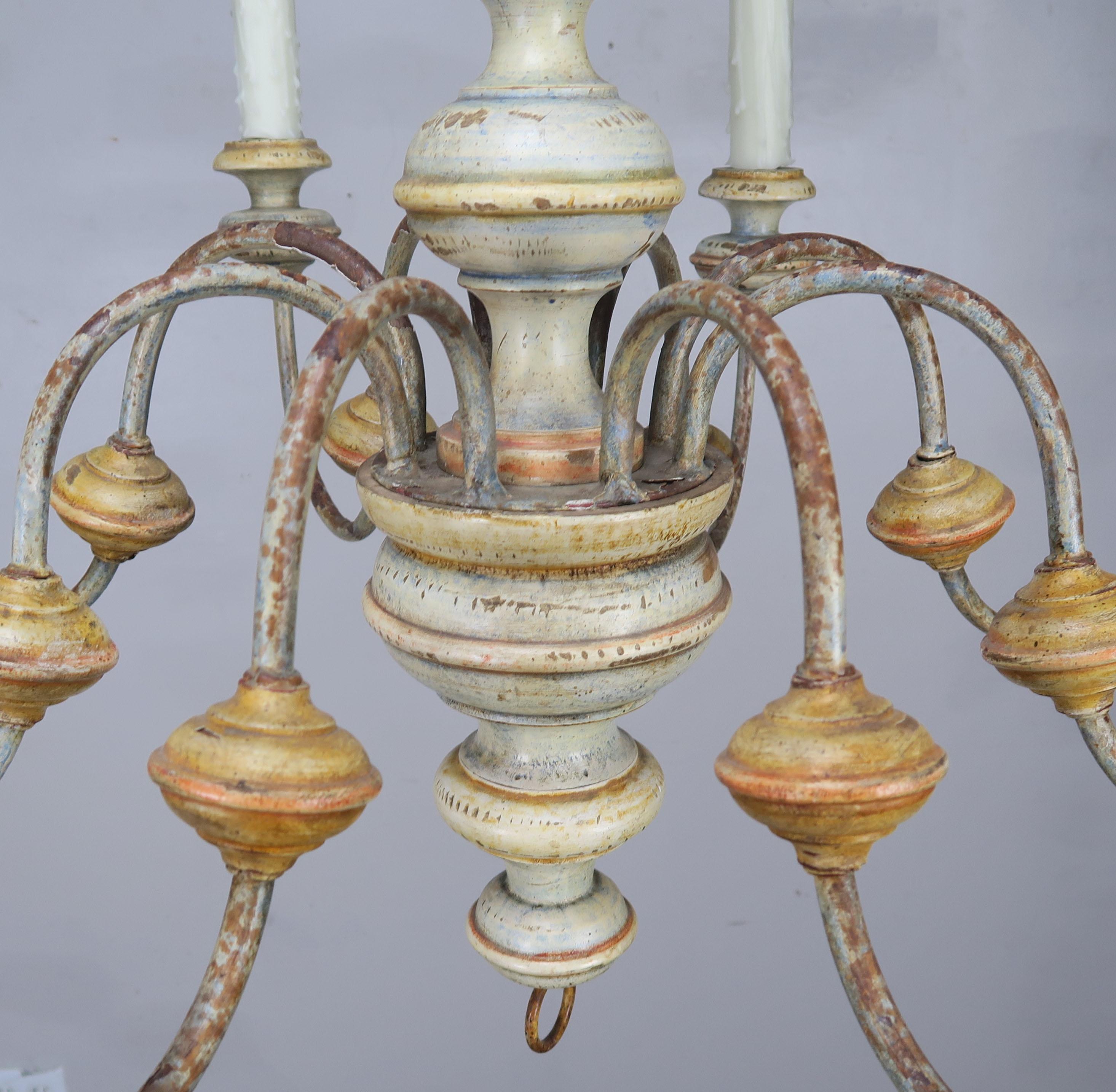 8-Light Italian Painted Chandelier 1