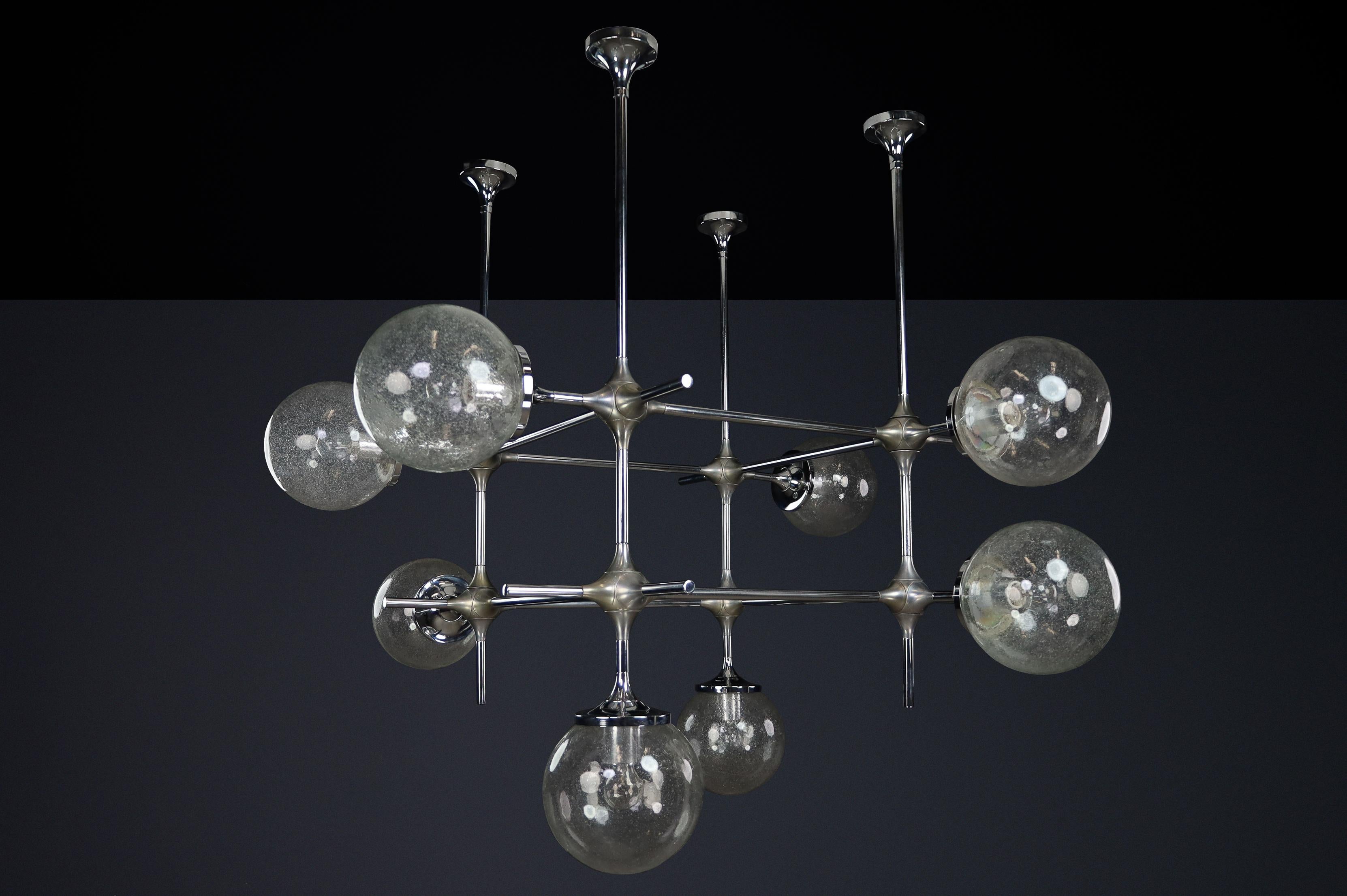 Brutalismo Apparecchio modulare a 8 luci di Peter Rockel dal Palazzo della Repubblica, Berlino in vendita