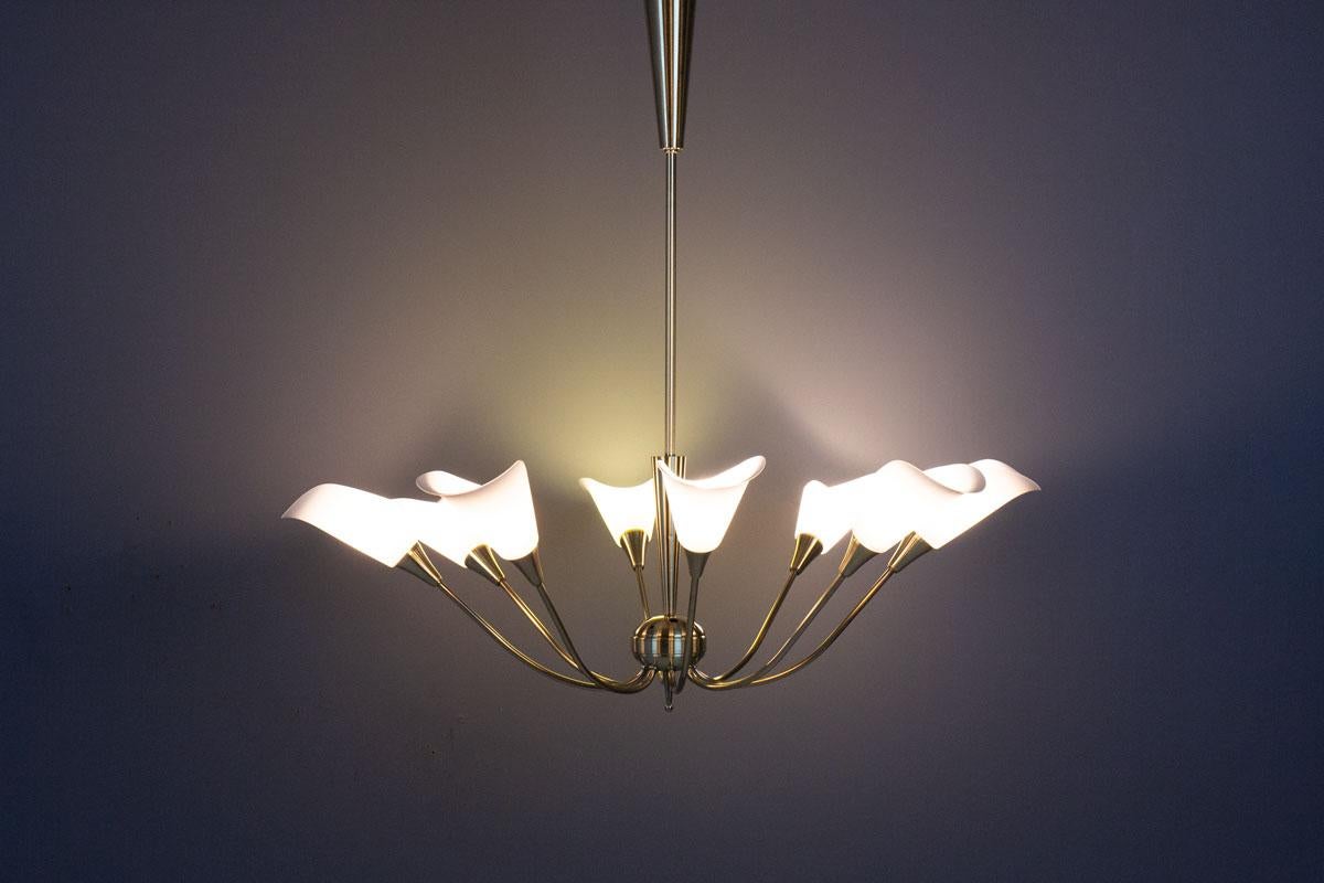 Lampada a sospensione a 8 luci, anni '50 in vendita 4