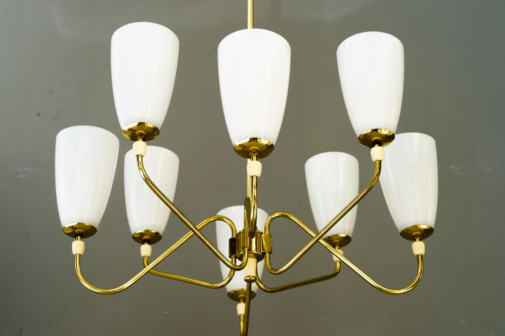 Lampadario a 8 luci Rupert Nikoll Vienna 1960 circa in vendita 1