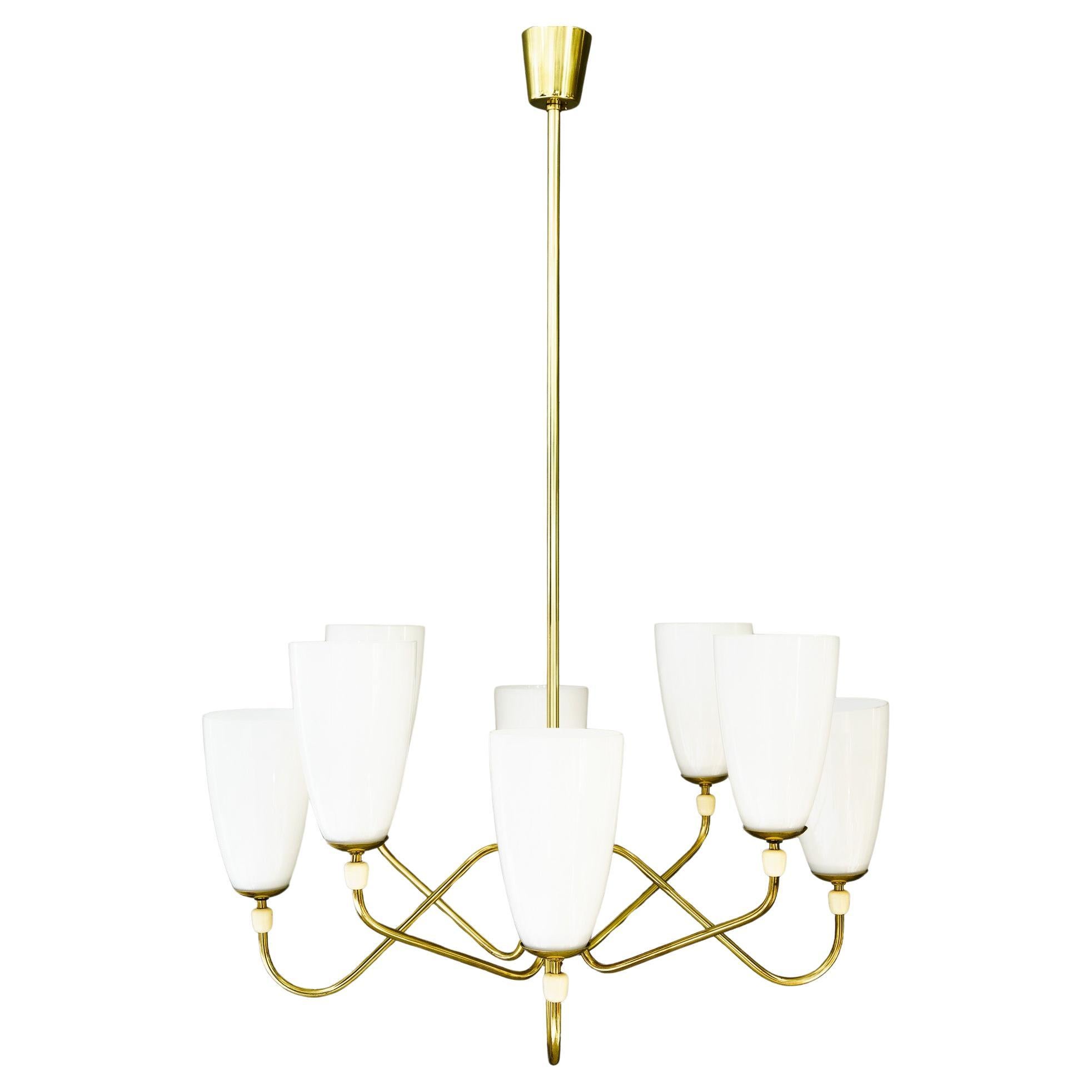 8 light rupert nikoll chandelier vienna around 1960s