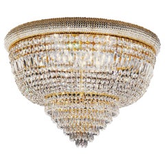 8-Lights Baroque Villa Ceiling Lamp in Fine 24kt Gold Plate & Scholer Crystals