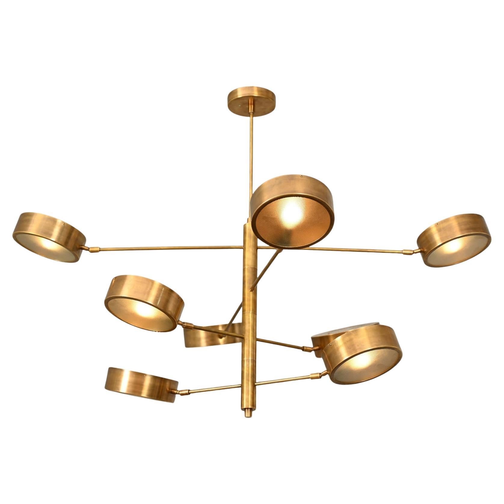 8 Lights Mobile Brass Chandelier