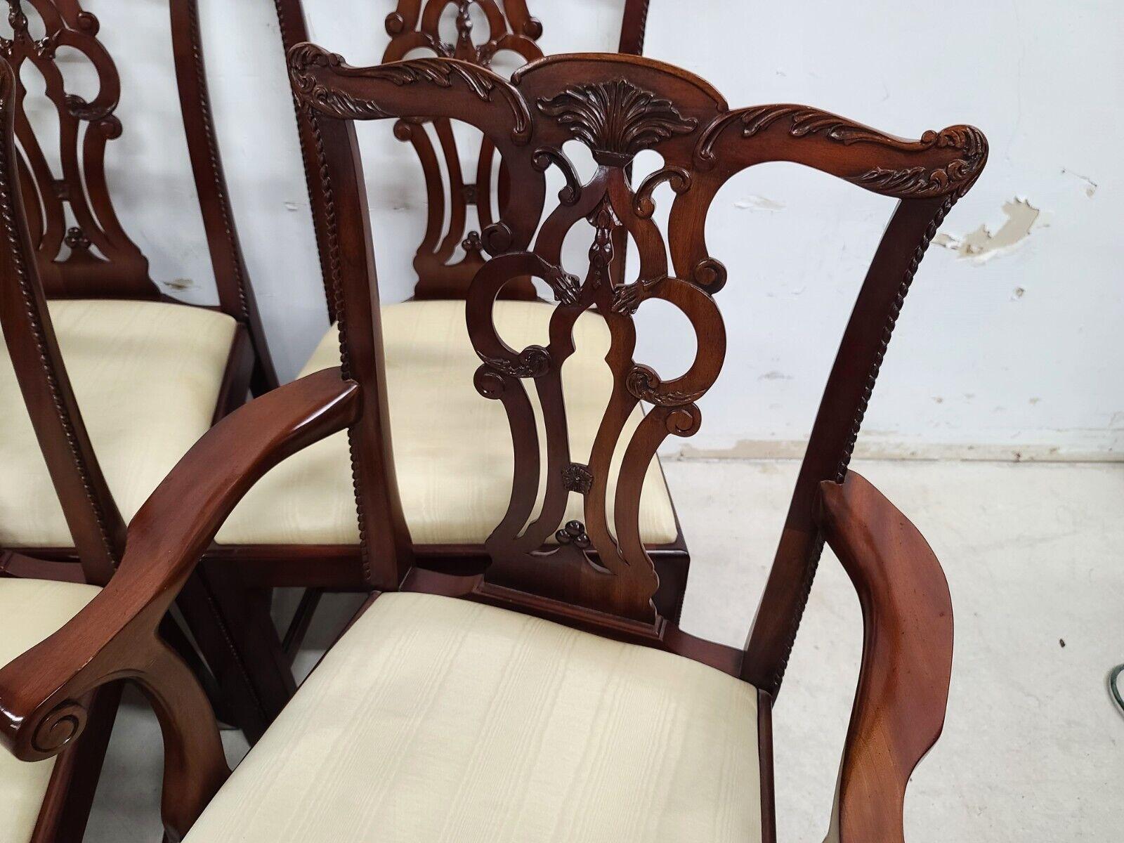 Mahogany Chippendale Dining Chairs by Maitland Smith In Good Condition For Sale In Lake Worth, FL