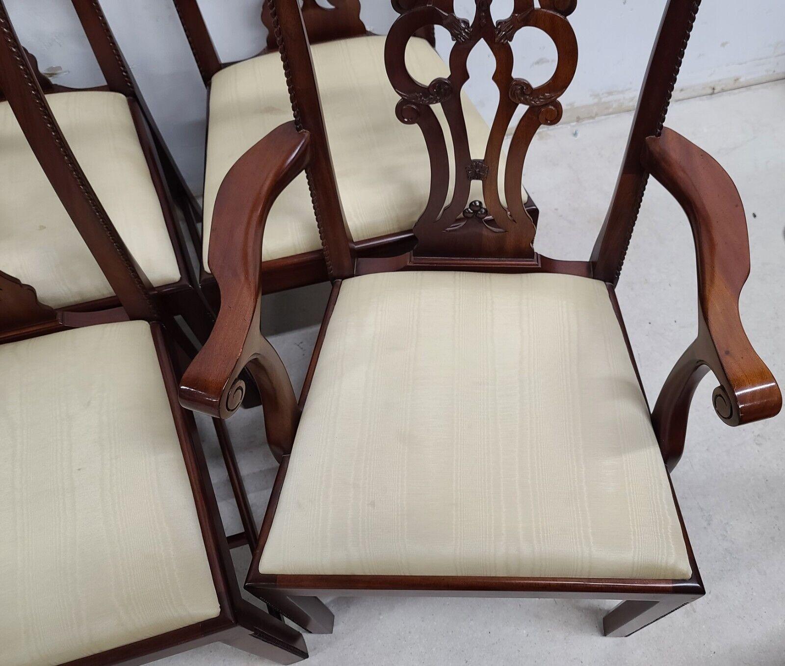 Late 20th Century Mahogany Chippendale Dining Chairs by Maitland Smith For Sale