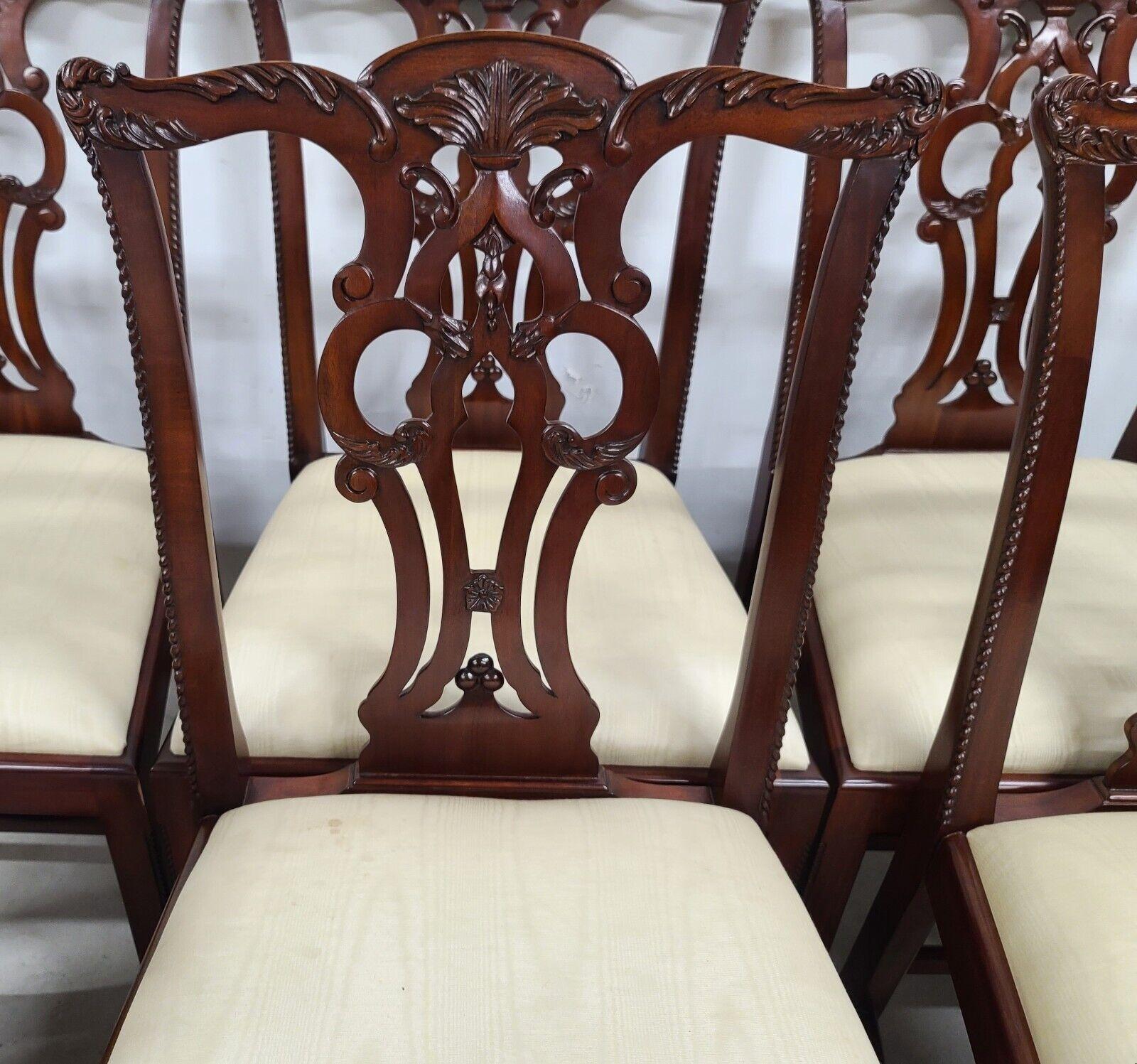 Mahogany Chippendale Dining Chairs by Maitland Smith For Sale 1