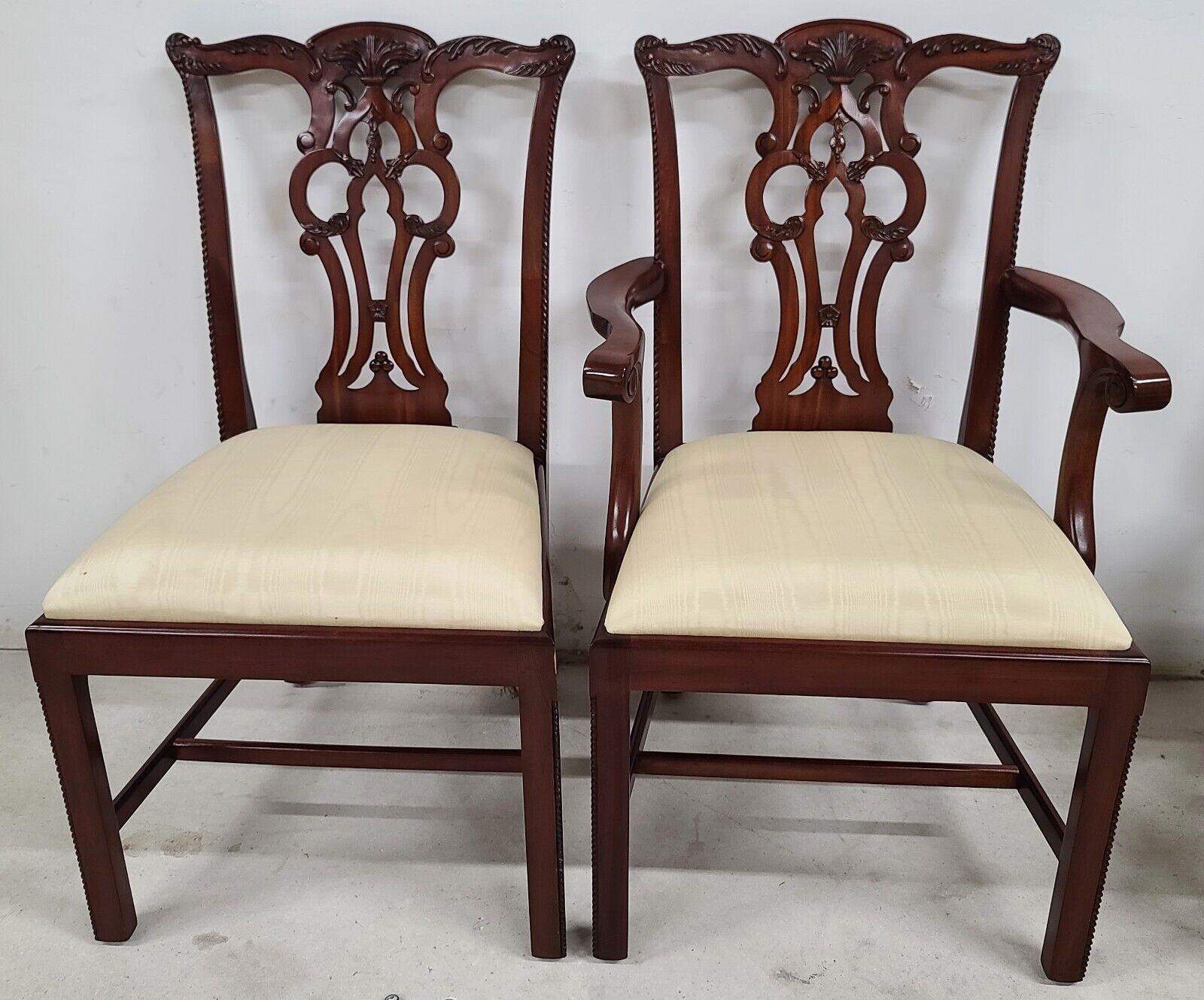 Mahogany Chippendale Dining Chairs by Maitland Smith For Sale 2