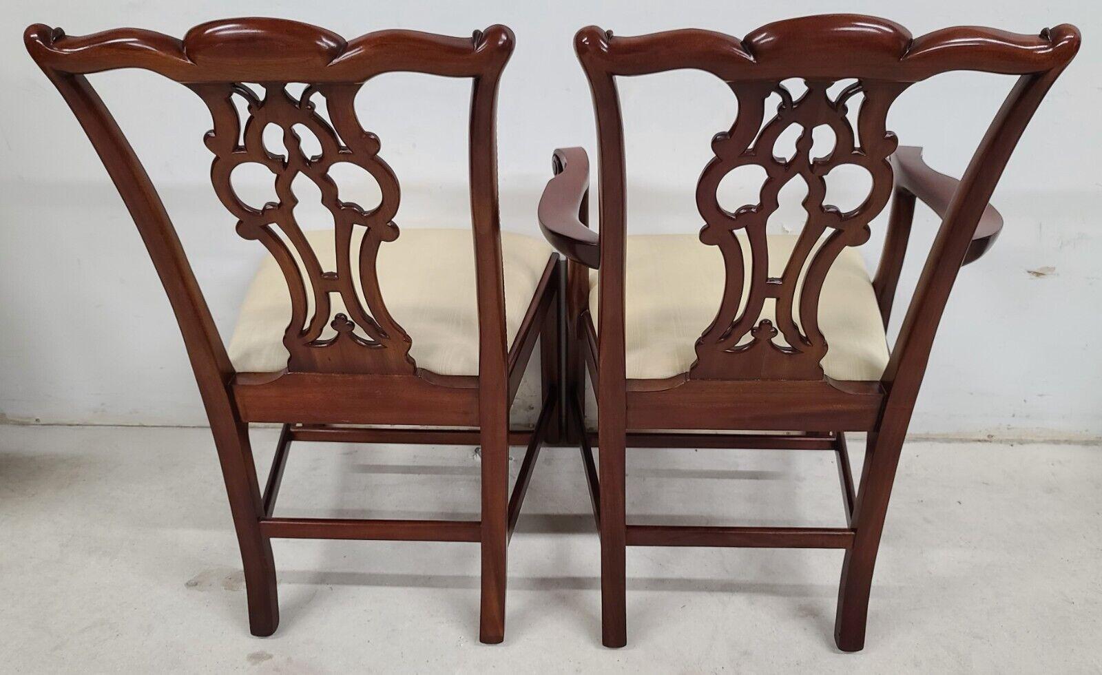 Mahogany Chippendale Dining Chairs by Maitland Smith For Sale 4