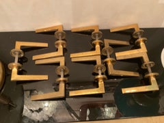 8 poignées de porte en laiton des années 1940 attribuées à Arch. GIO PONTI.