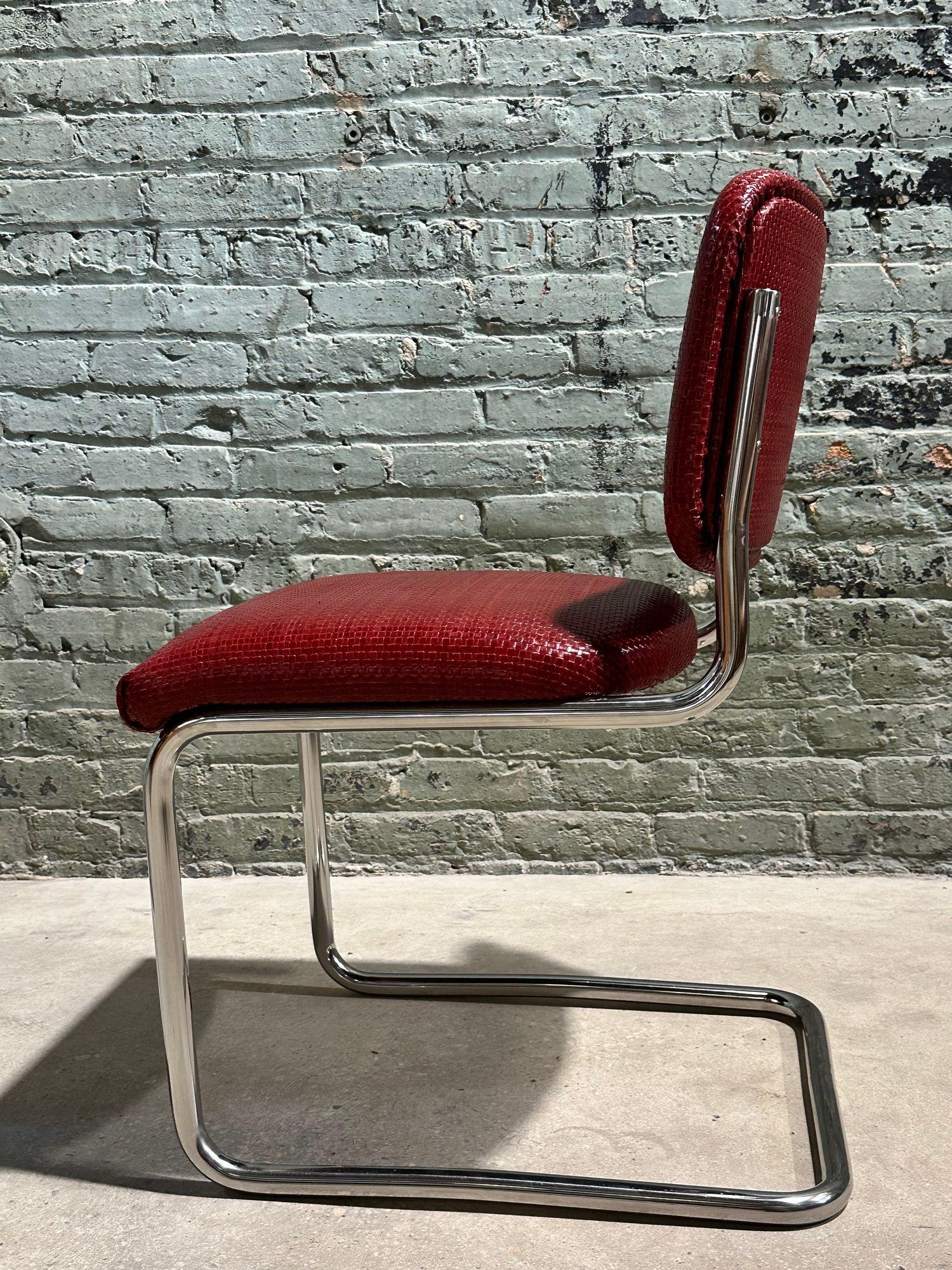American 8 Marcel Breuer Cesca Woven Leather Side/Dining Chairs, Knoll 1980