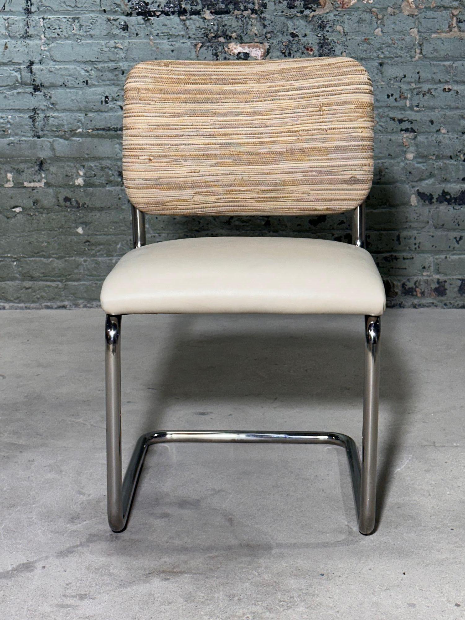 8 Marcel Breuer Cesca Woven Leather Side/Dining Chairs, Knoll 1980 In Excellent Condition For Sale In Chicago, IL