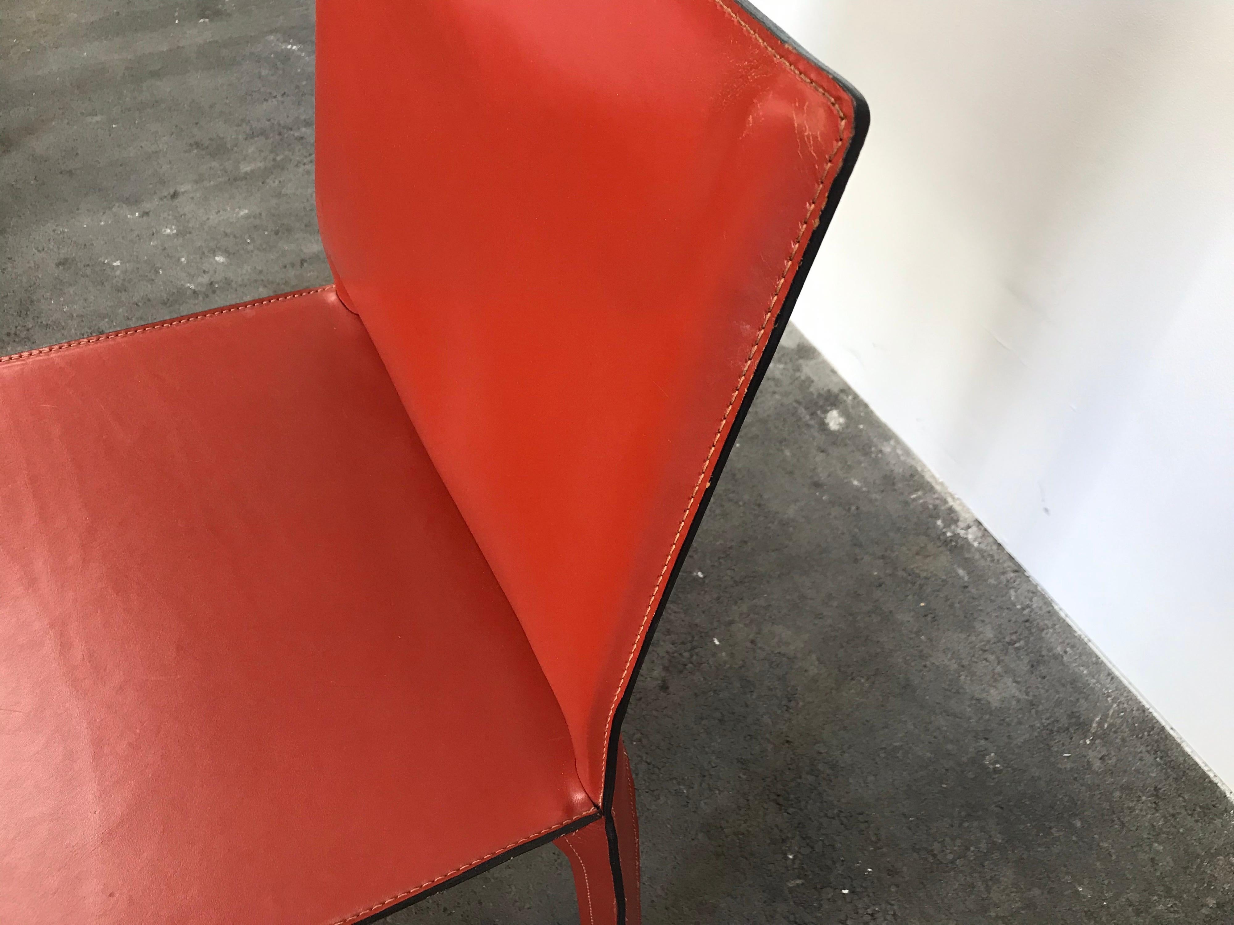 8 Mario Bellini CAB 412 Chairs in Russian Red Leather for Cassina 4