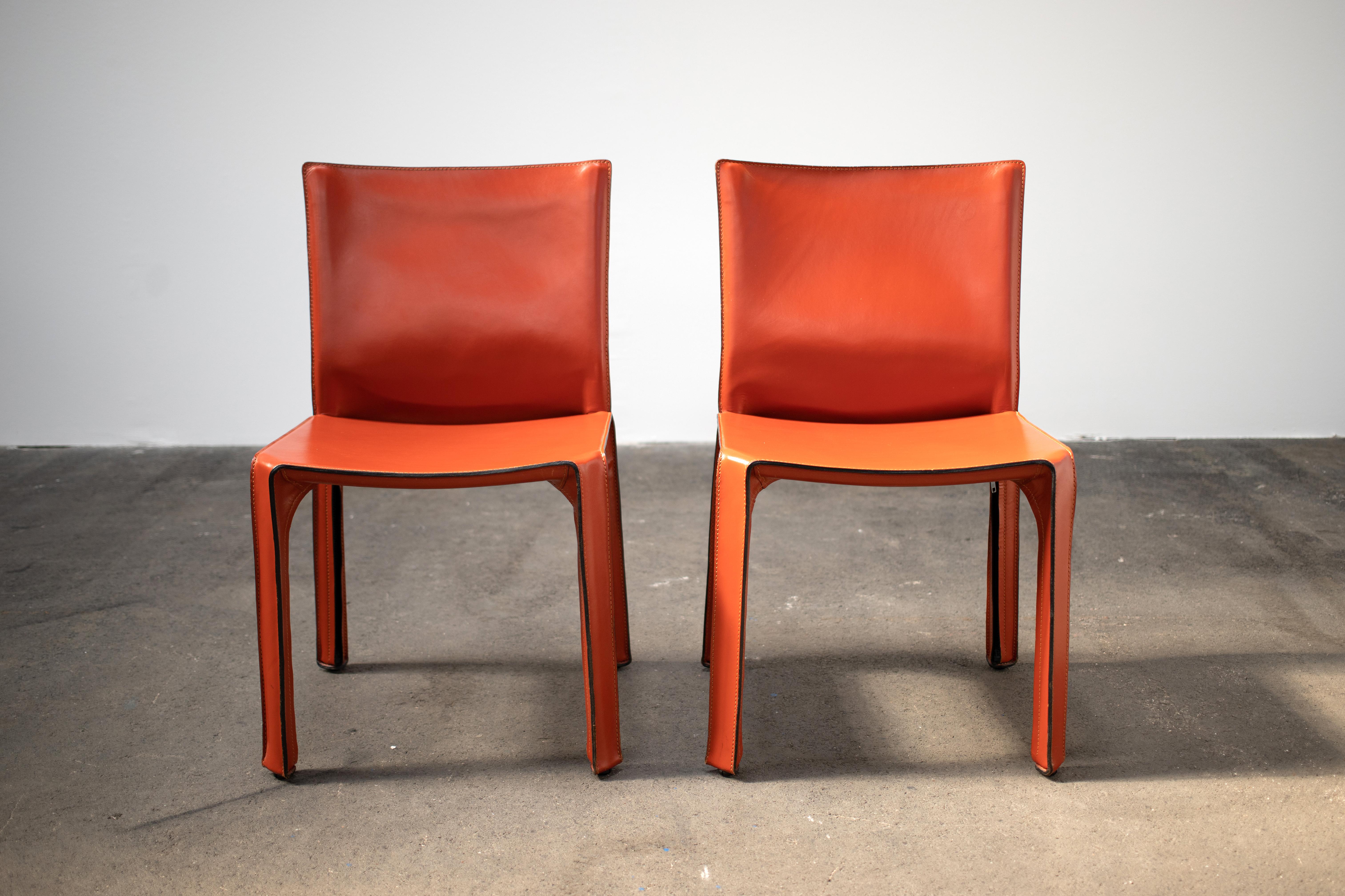 8 Early 1980s Mario Bellini CAB 412 Chairs in Russian Red Leather for Cassina 9