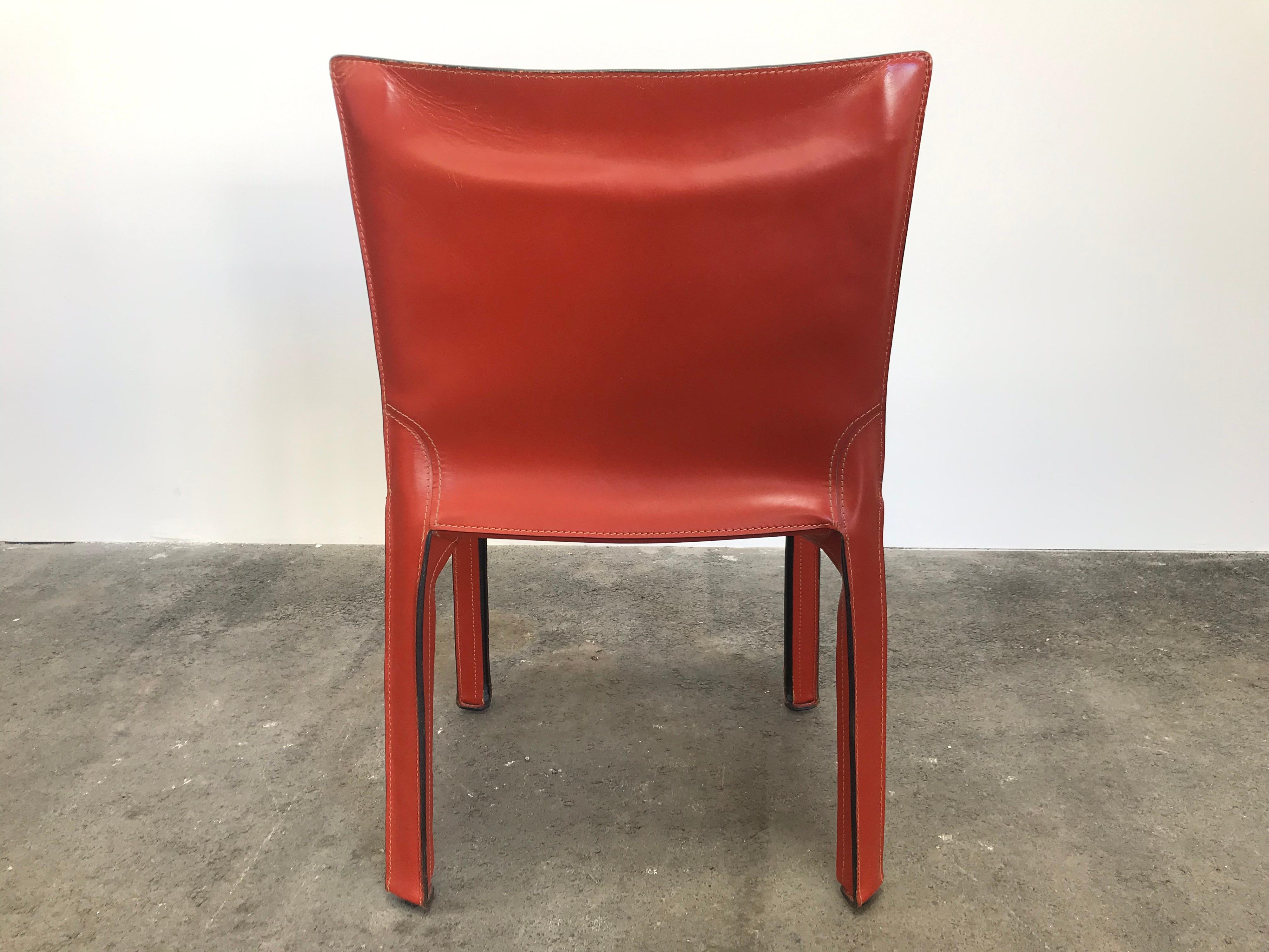8 Mario Bellini CAB 412 Chairs in Russian Red Leather for Cassina In Good Condition In Grand Cayman, KY