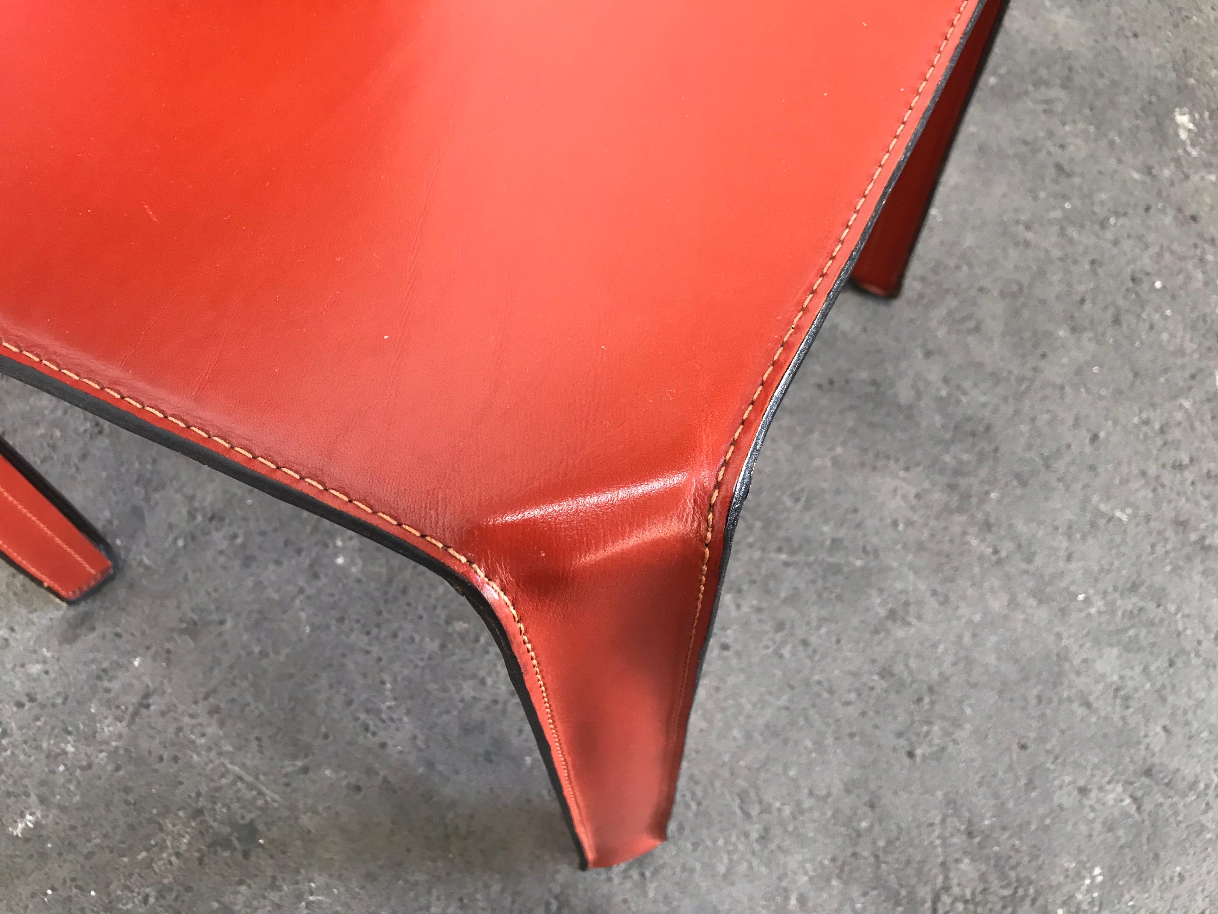 8 Mario Bellini CAB 412 Chairs in Russian Red Leather for Cassina 2