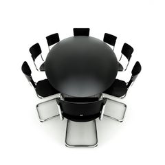 8 Mart Stam Thonet S43 chairs matched to a large Milo Baughman style table