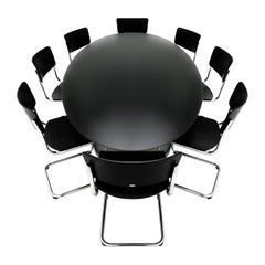 8 Mart Stam Thonet S43 chairs matched to a large Milo Baughman style table
