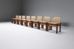 8 matching Monk Chairs in canvas by Afra e Tobia Scarpa for Molteni Italy