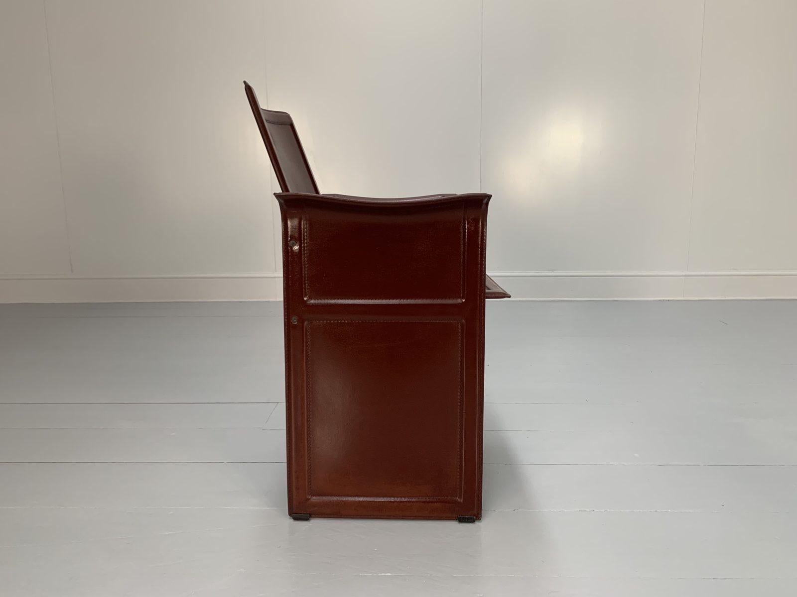 Contemporary 8 Matteo Grassi “Korium” Dining Chairs, in Brown Coach Leather For Sale