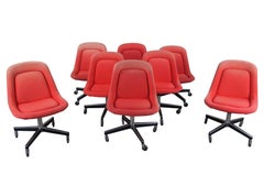 8 Max Pearson para Knoll Sillas de oficina giratorias de comedor modernas de mediados de siglo Tulip rojo