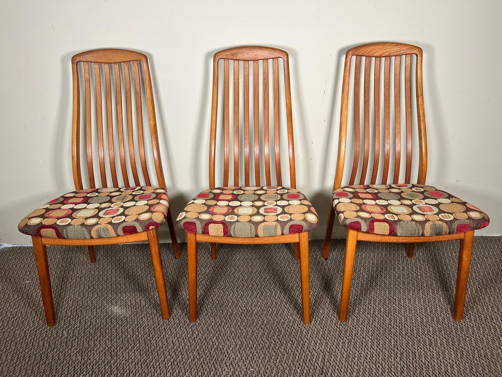 Set of 8 teak dining chairs by Schou Andersen. Made in Denmark. Some chairs with original paper label underneath.

Including two with arms. Excellent condition. Minor marks on the teak frames. Very sturdy. Ripples in the seat