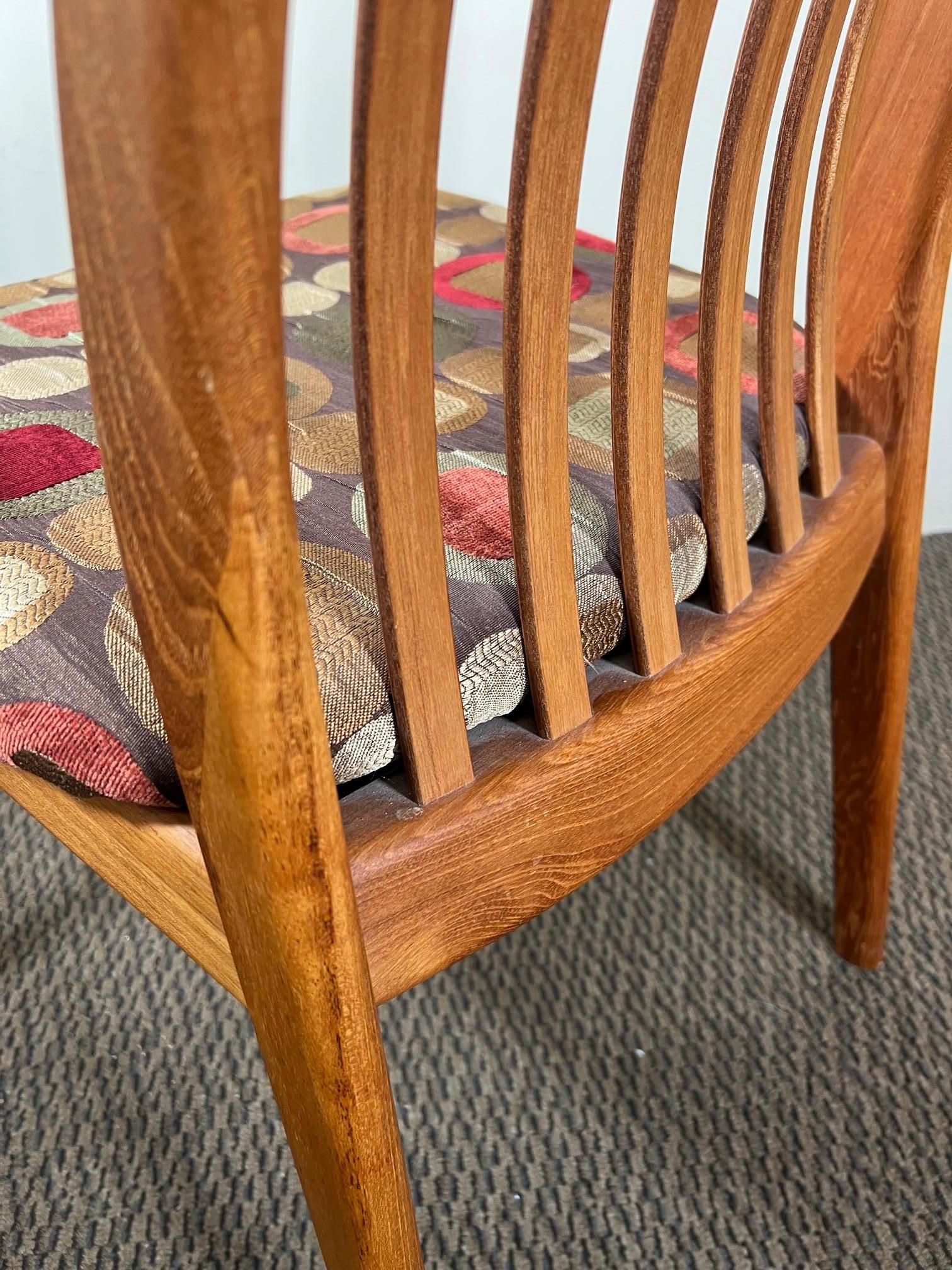 8 Midcentury Danish Modern Teak Dining Chairs by Schou Andersen 2 with Arms 4