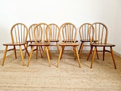 8 Mid Century Ercol Windsor Dining Chairs