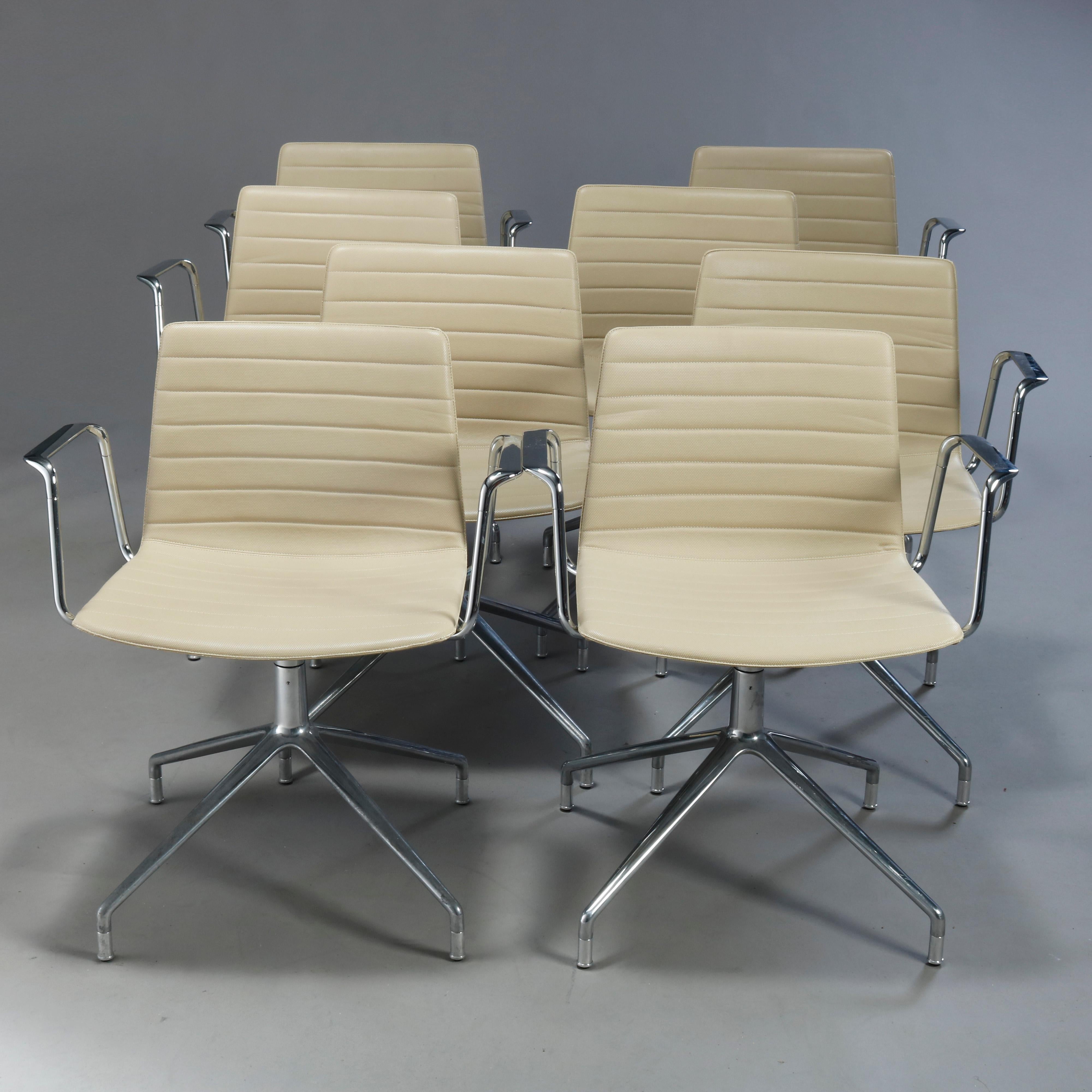 8 Mid-Century Modern Eames for Miller School Chrome Swivel Chairs by Cazzaniga 2