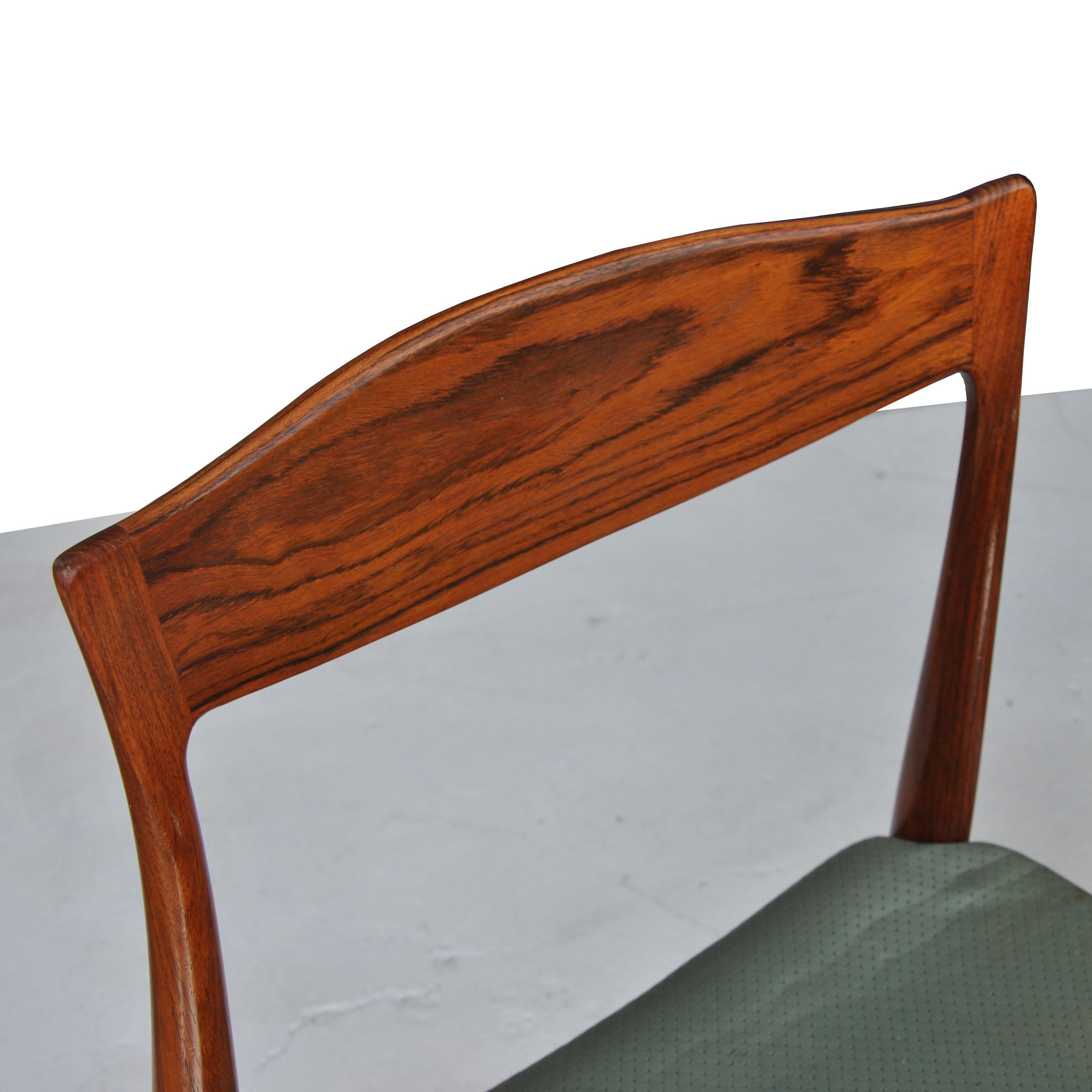 8 Midcentury Rosewood Dining Chairs by Erling Torvits for Sorø Stolefabrik 1