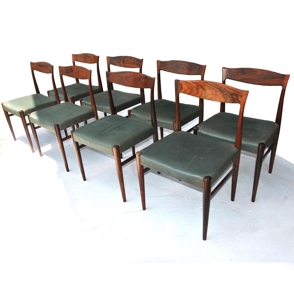 8 Midcentury Rosewood Dining Chairs by Erling Torvits for Sorø Stolefabrik 2