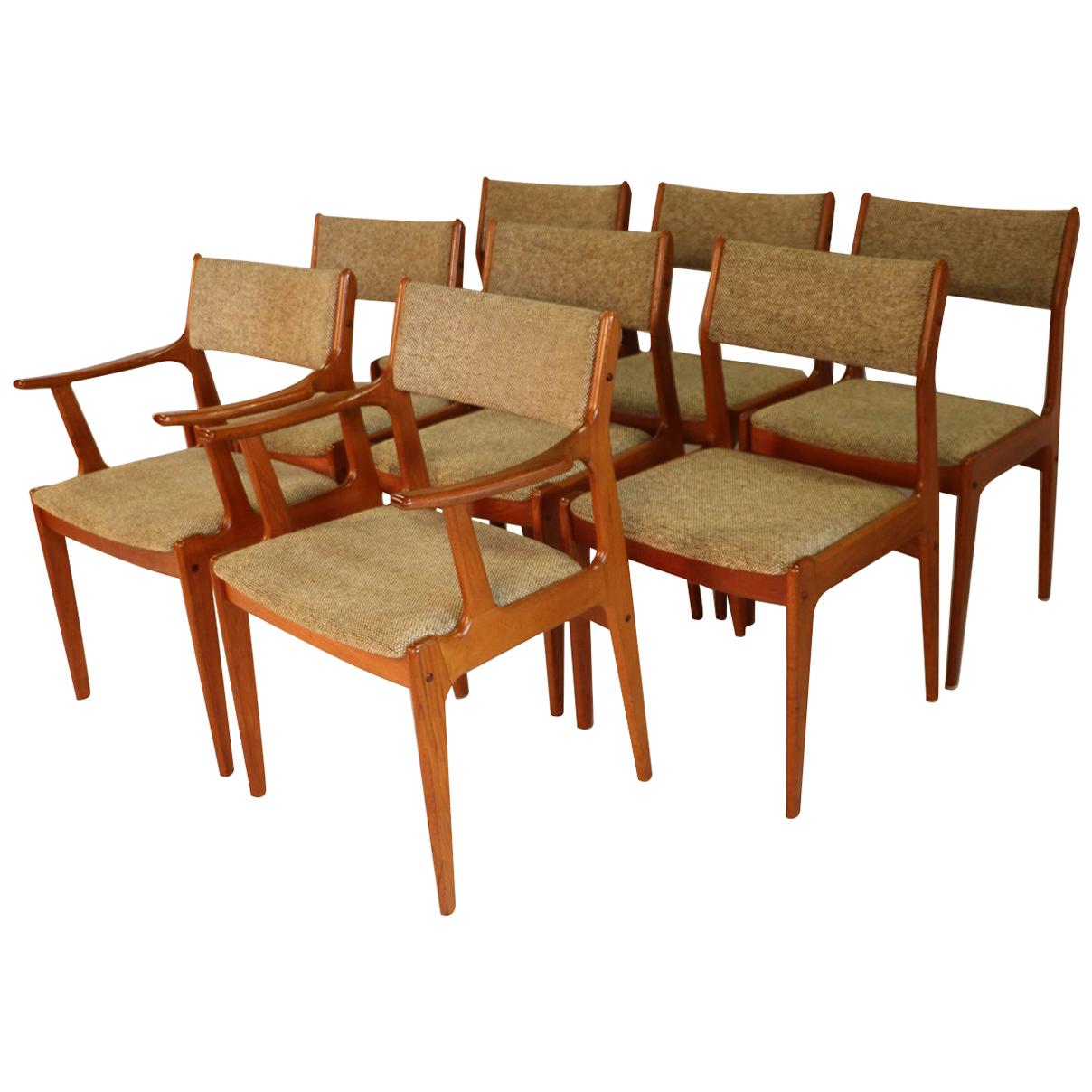 8 Midcentury Scandinavia Woodworks Co. Teak Dining Chairs