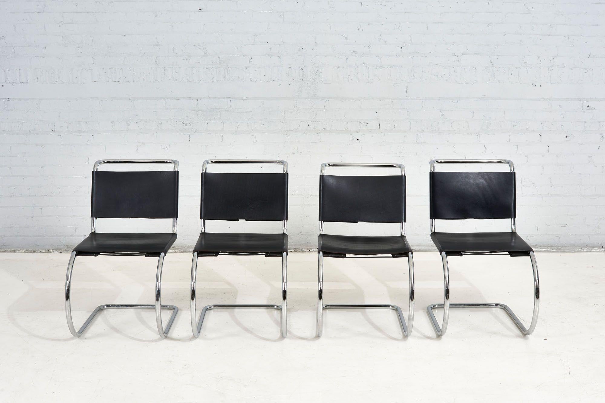 8 Mies Van Der Rohe Leather MR10 Chairs for Knoll, 1970 7