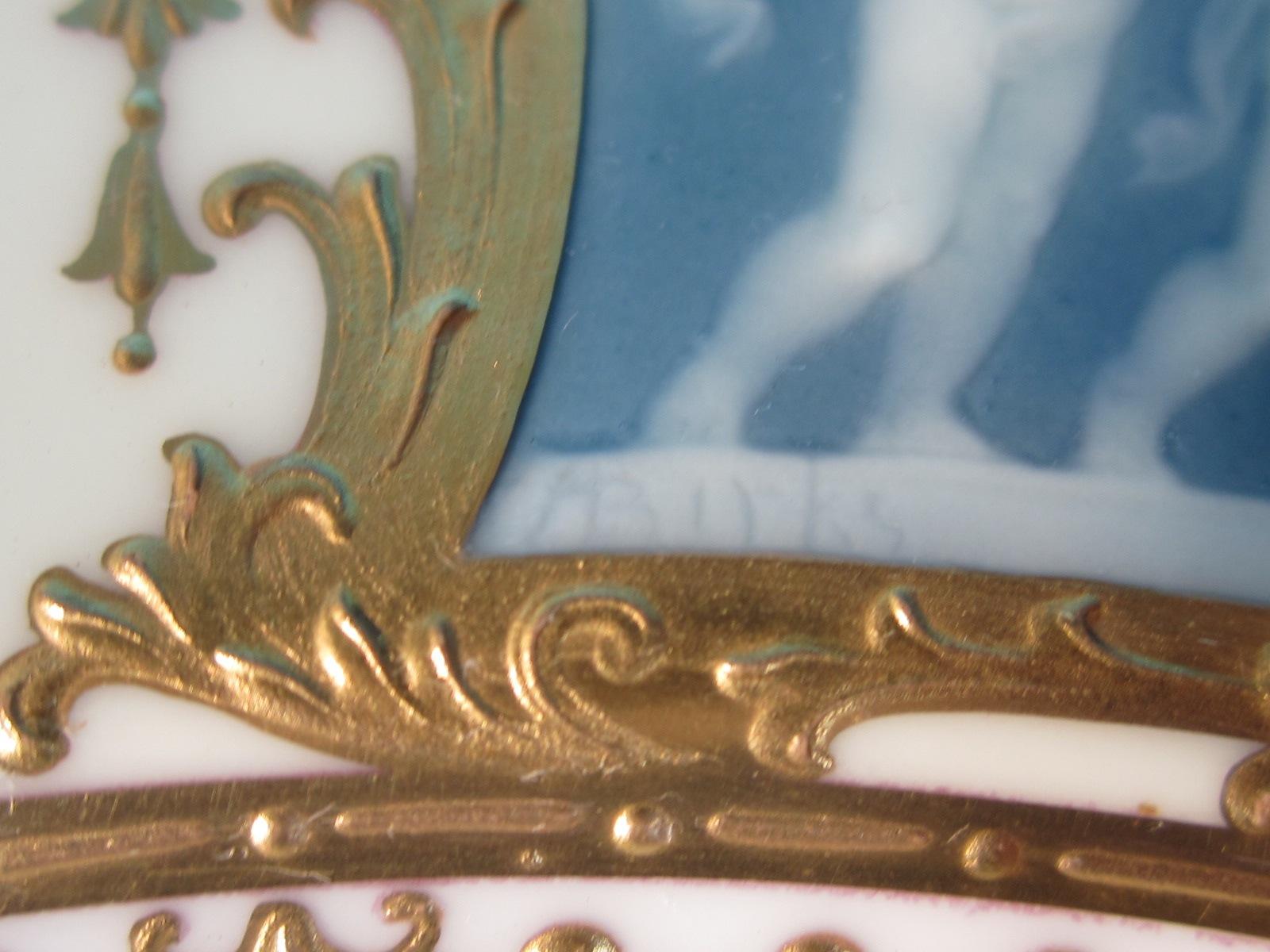 8 Minton Pate-sur-pate Blue Plates for Tiffany, by Artist Albion Birks 3