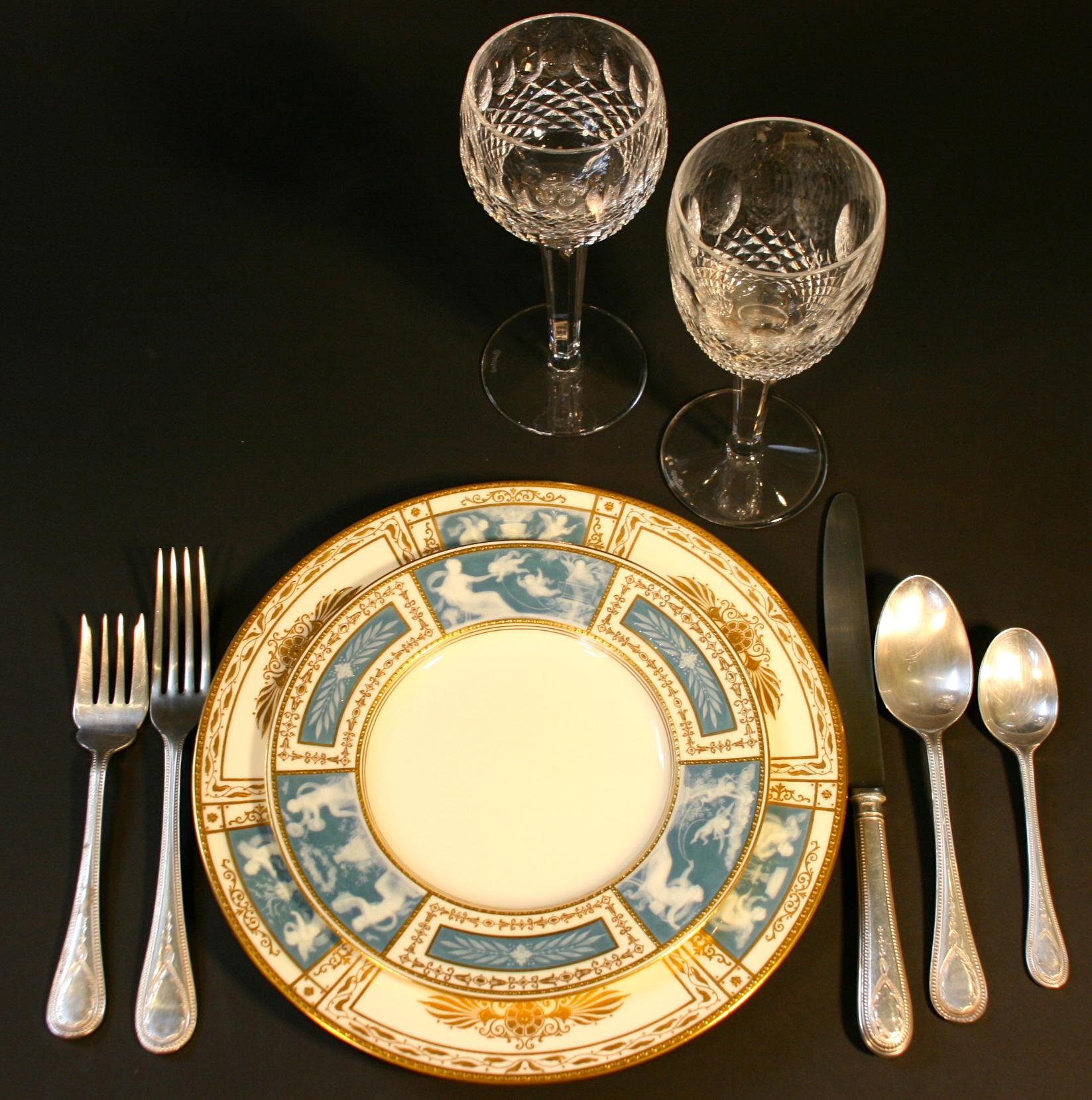 8 Minton Pate-sur-pate Blue Plates for Tiffany, by Artist Albion Birks For Sale 5